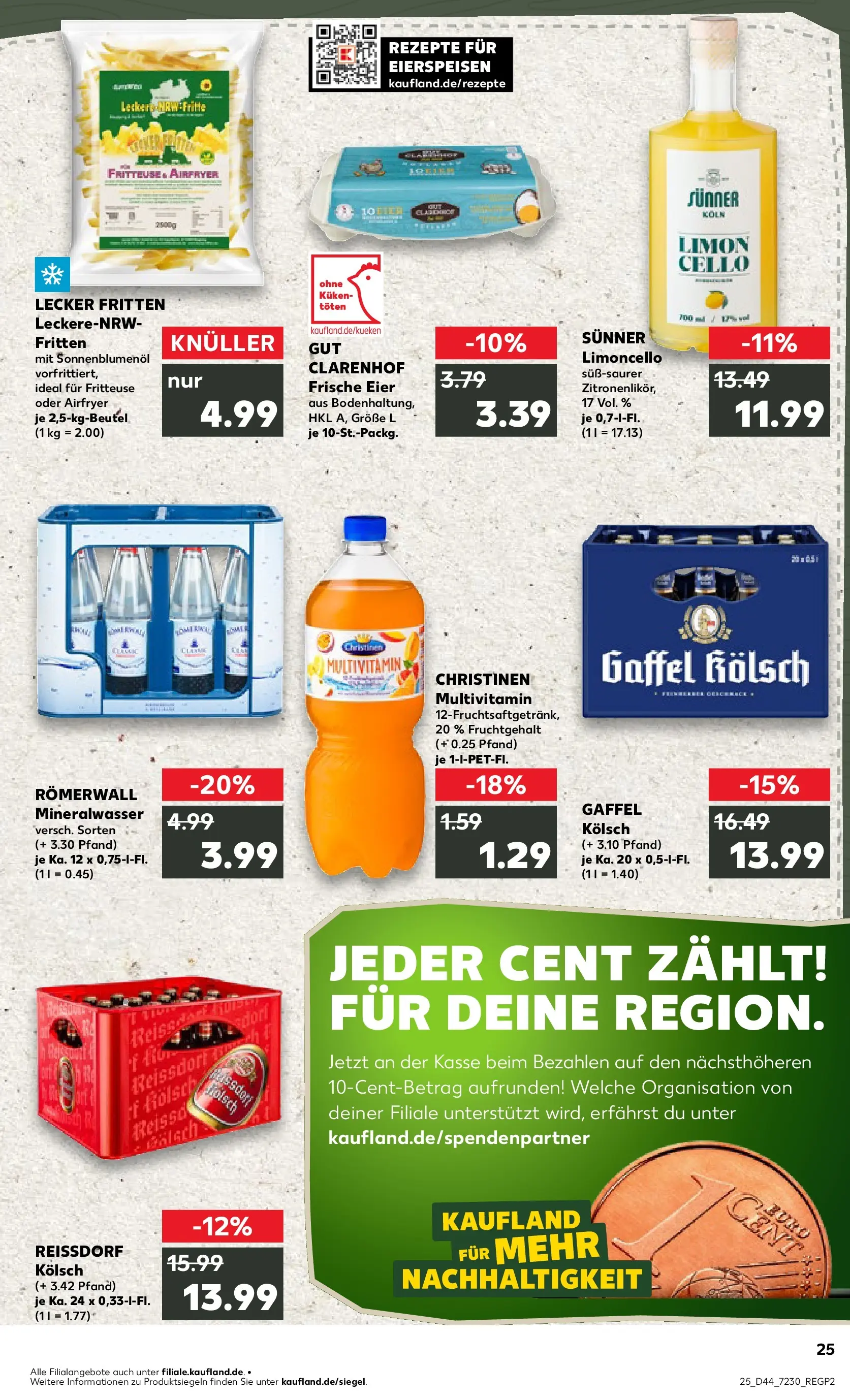 Prospekt Kaufland ab 29.10.2025 » Angebote Online zum Blättern | Seite: 25 | Produkte: Eier, Sonnenblumenol, Mineralwasser, Fritteuse