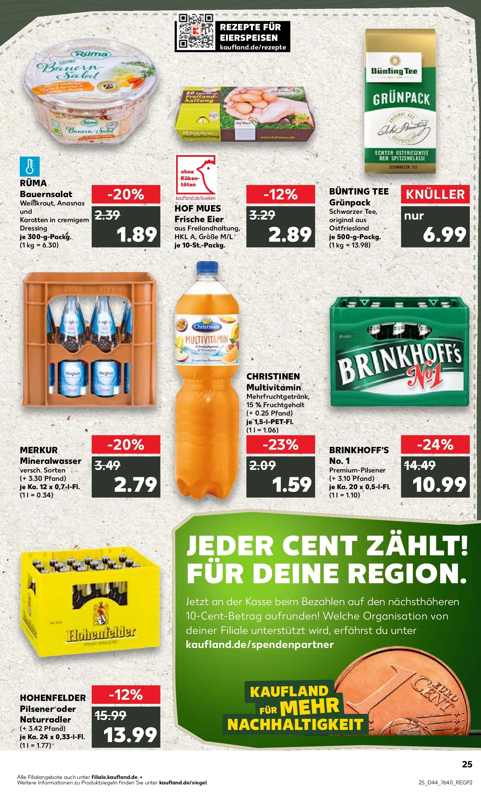 Prospekt Kaufland ab 30.10.2025 » Angebote und Werbung Online | Seite: 25 | Produkte: Eier, Dressing, Mineralwasser, Tee Prospekt Kaufland ab 30.10.2025 » Angebote Online zum Blättern | Seite: 25 | Produkte: Eier, Dressing, Mineralwasser, Tee