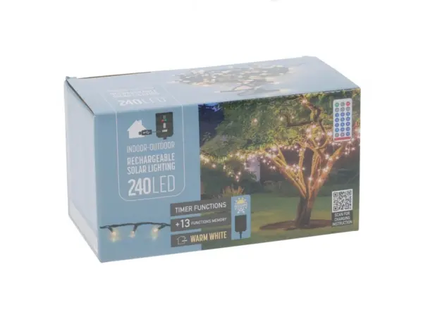 Solar-LED-Lichterkette 11 m Warmweiß