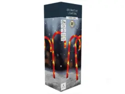 Weihnachts-Deko Bodenlampen-Set Zuckerstangen Rot-Weiß 6 teilig