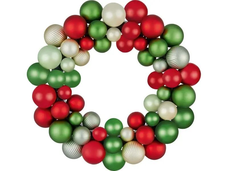 Weihnachtskugel-Kranz Ø 35 cm Mehrfarbig