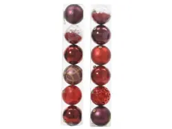 Decoris Weihnachtskugel Kunststoff Ø 15 cm Rot 6 Stück