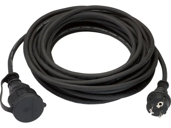 Verlängerungskabel 10 m Schwarz H05RR-F 3G1,5