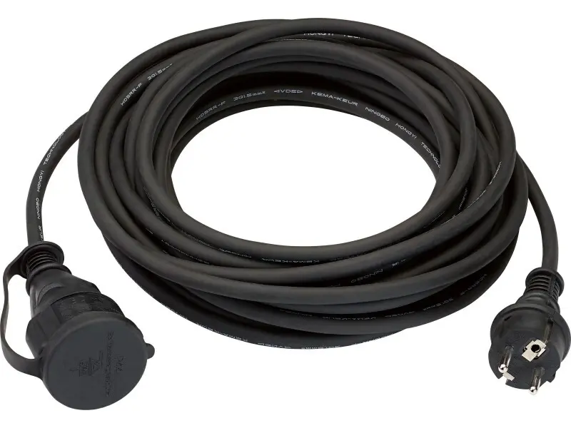 Verlängerungskabel 10 m Schwarz H05RR-F 3G1,5