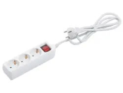 Steckdosenleiste 3-fach mit Schalter Weiß