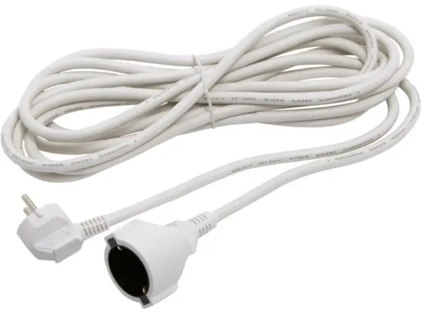 Schuko Verlängerungskabel Weiß 5 m