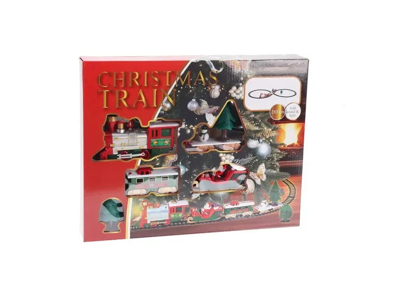 Deko-Weihnachtszug-Set mit Sound und Licht 283 cm Mehrfarbig 22-teilig