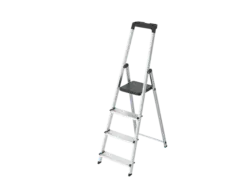 Casa Si Klapptrittleiter Casa Step 4 Stufen 145 cm x 43 cm x 12 cm Silber