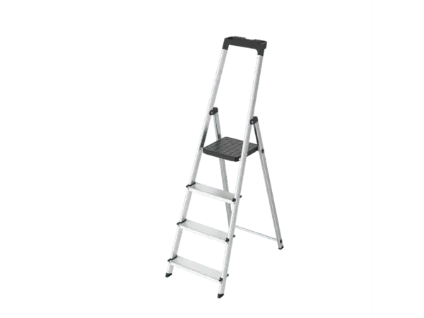 Casa Si Klapptrittleiter Casa Step 4 Stufen 145 cm x 43 cm x 12 cm Silber