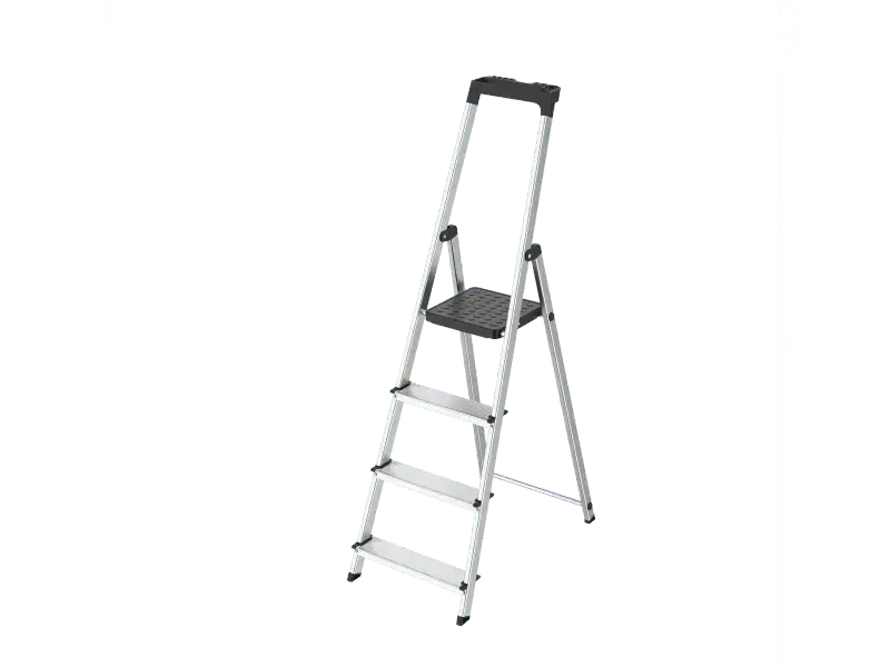 Casa Si Klapptrittleiter Casa Step 4 Stufen 145 cm x 43 cm x 12 cm Silber