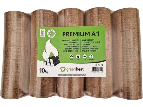 Greenheat Premium Hartholzbriketts in PVC 10 kg