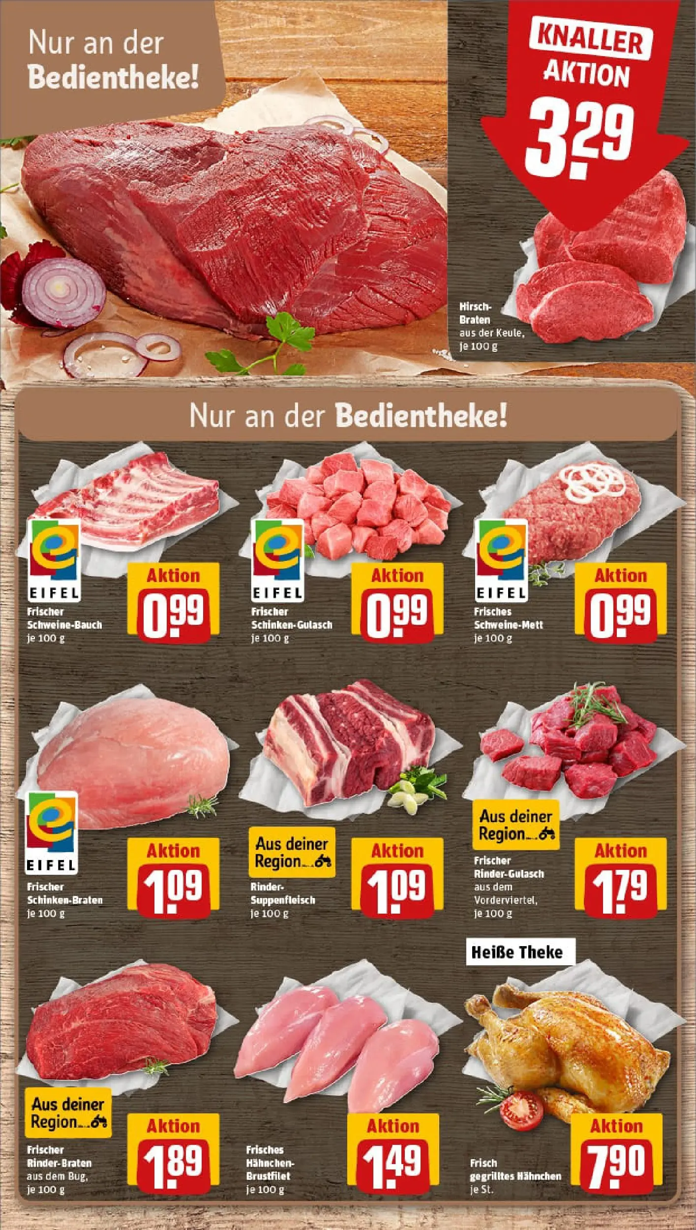 REWE Prospekt ab 02.11.2025 zum Blättern » Angebote | Seite: 8 | Produkte: Hahnchen, Schweinebauch, Suppenfleisch, Schinken