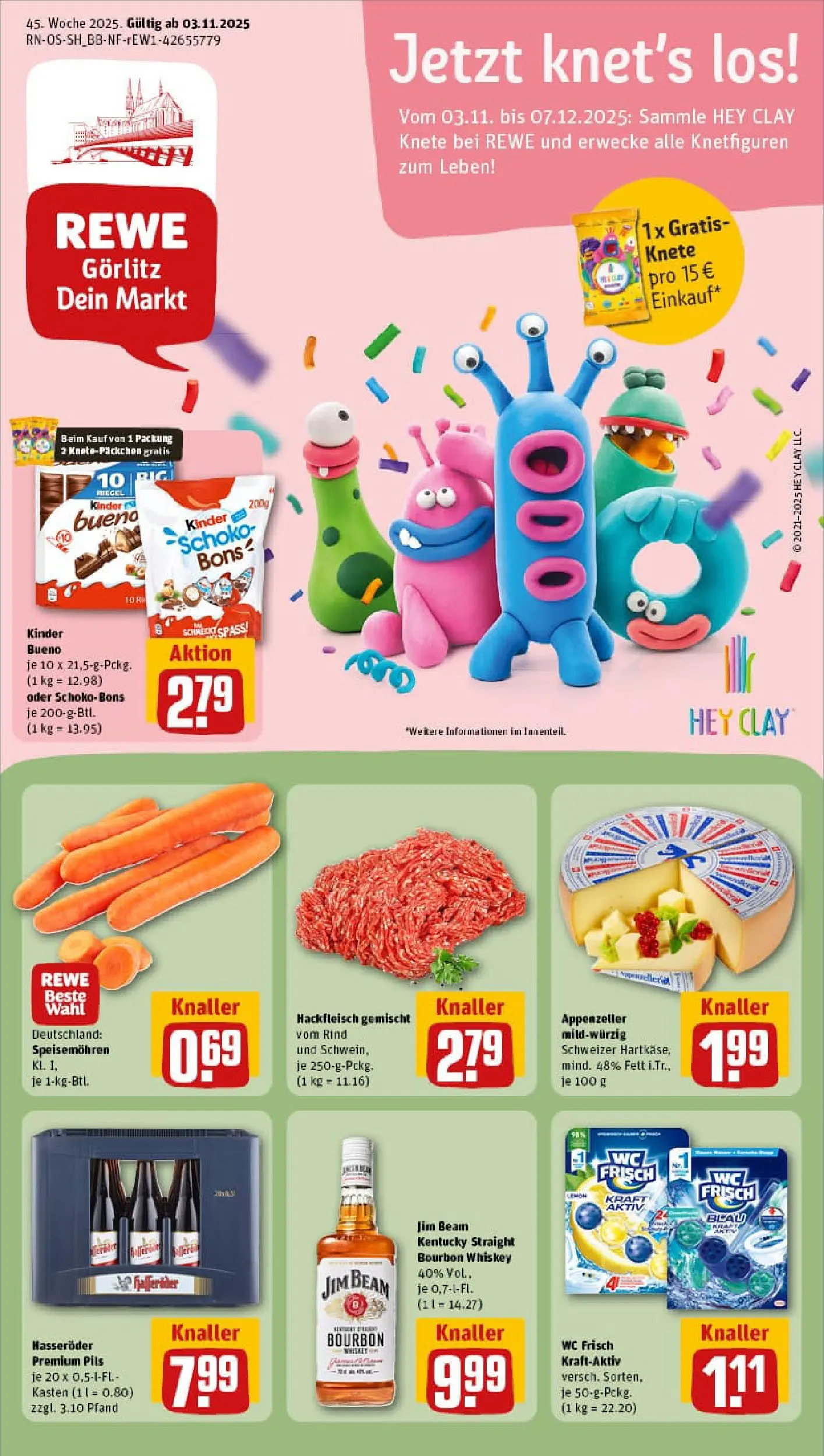 REWE Prospekt ab 02.11.2025 zum Blättern » Angebote | Seite: 1 | Produkte: Jim beam, Wc frisch, Bourbon, Whiskey