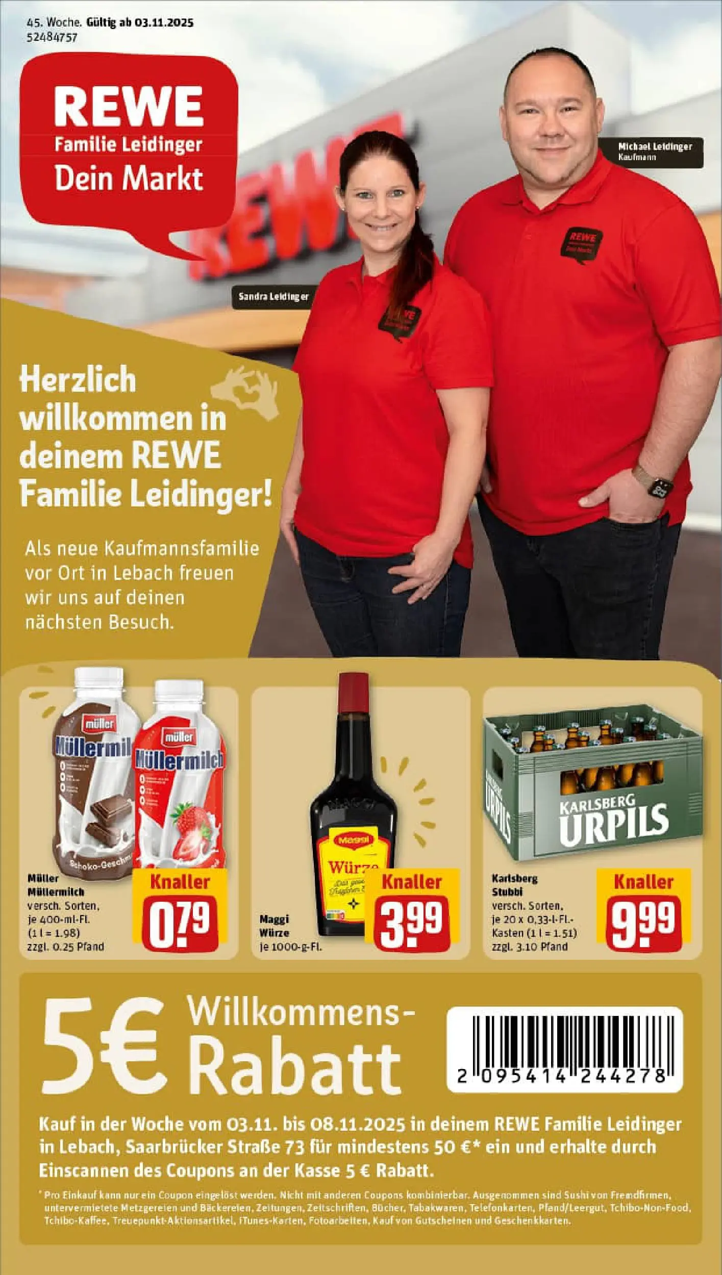 REWE Prospekt ab 02.11.2025 zum Blättern » Angebote | Seite: 1 | Produkte: Maggi, Müllermilch, Muller mullermilch