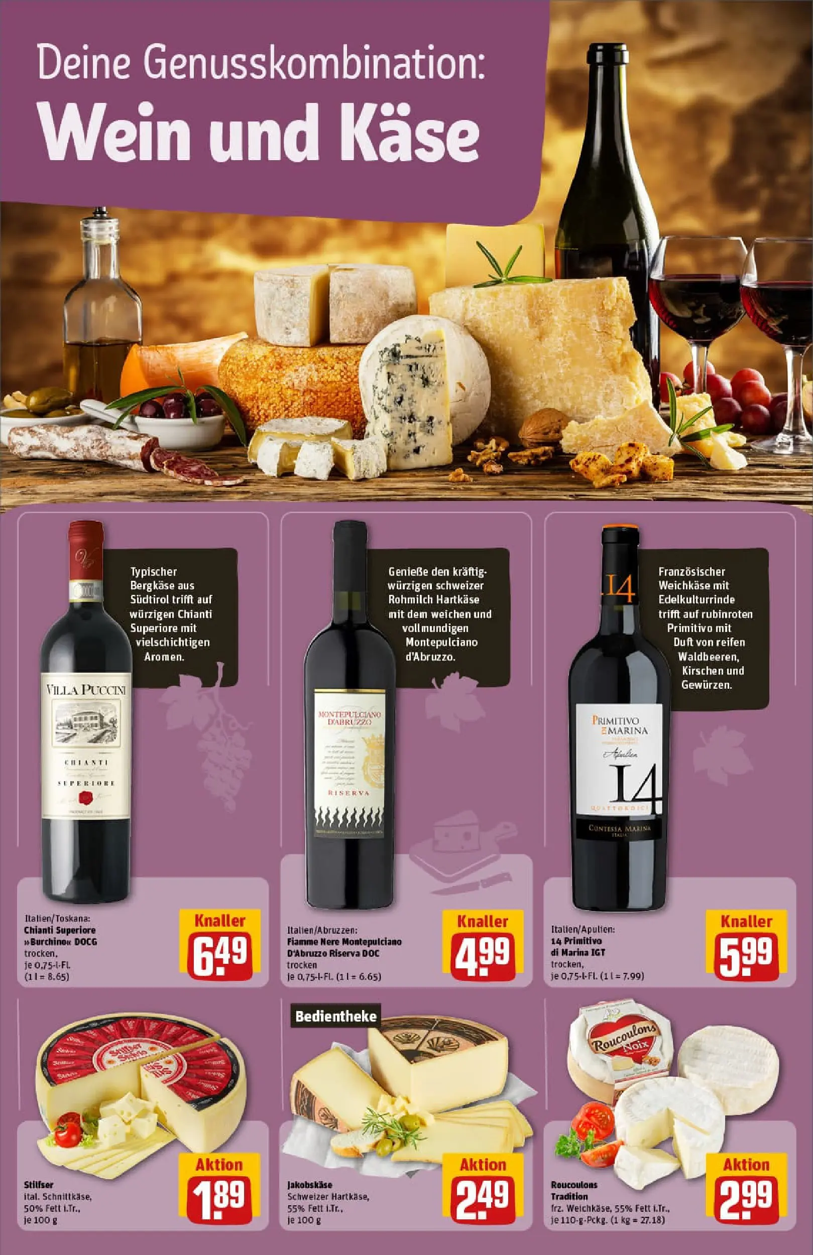 REWE Prospekt ab 02.11.2025 zum Blättern » Angebote | Seite: 16 | Produkte: Käse, Duft, Kirschen, Wein