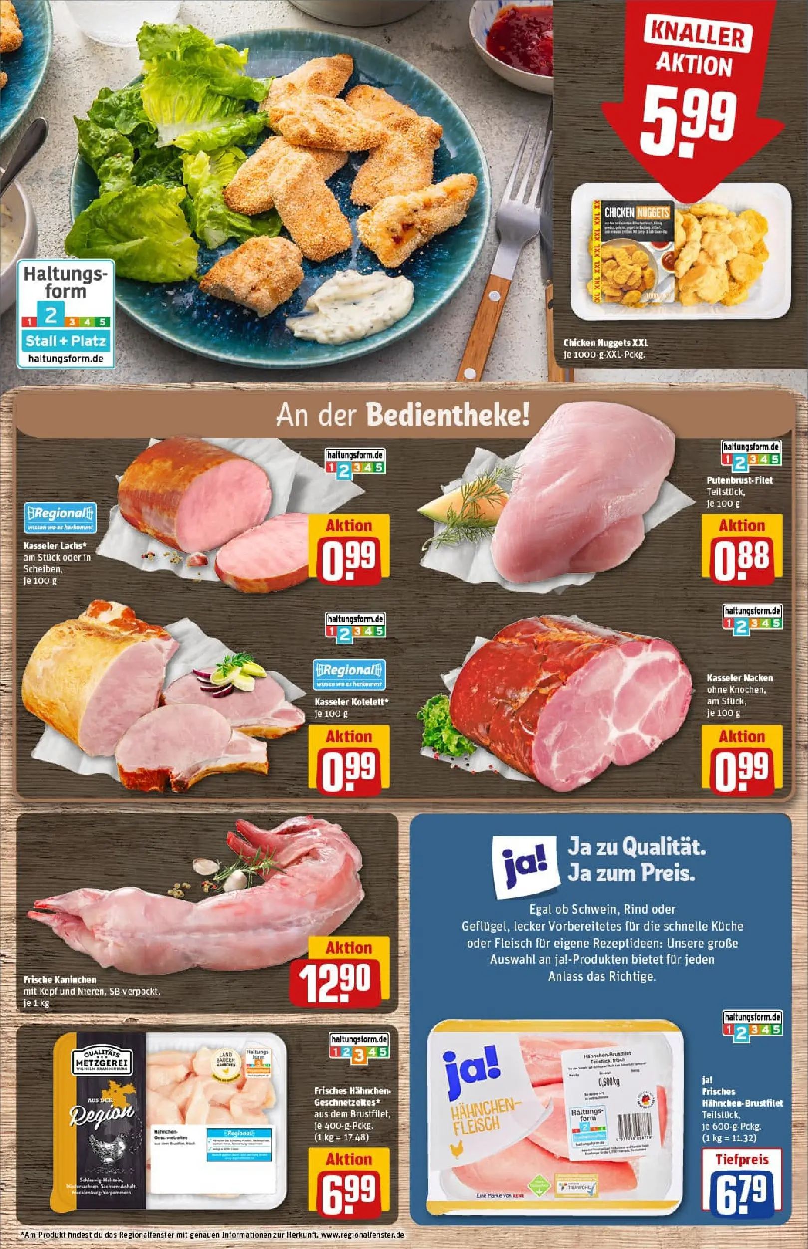 REWE Prospekt ab 02.11.2025 zum Blättern » Angebote | Seite: 8 | Produkte: Hahnchen, Kaninchen, Küche, Kasseler nacken