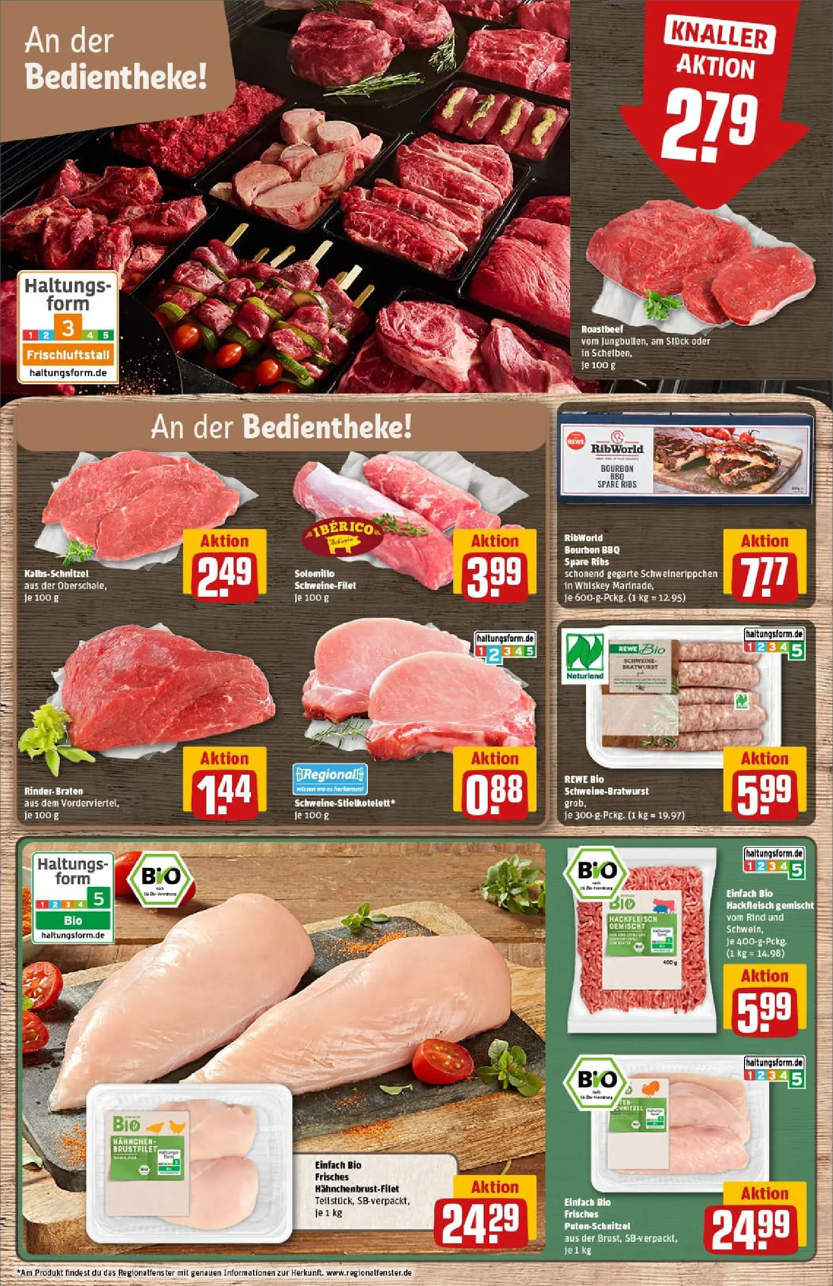 REWE Prospekt ab 02.11.2025 zum Blättern » Angebote | Seite: 9 | Produkte: Bratwurst, Spare ribs, Putenschnitzel, Hackfleisch