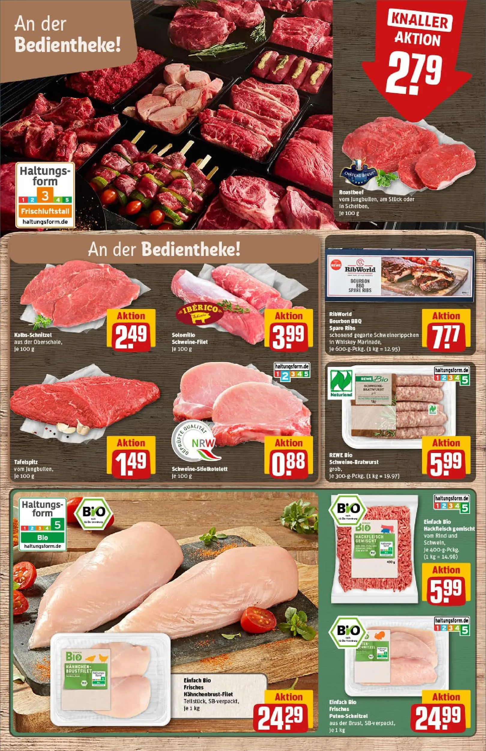 REWE Prospekt ab 02.11.2025 zum Blättern » Angebote | Seite: 9 | Produkte: Hahnchen, Schnitzel, Bourbon, Hackfleisch