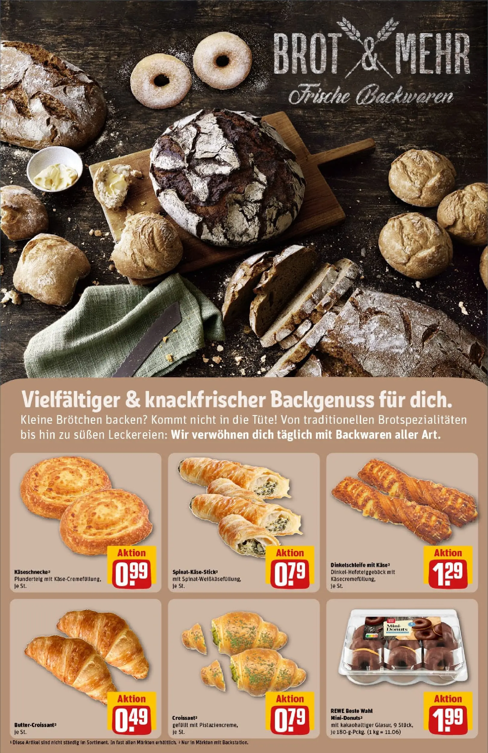 REWE Prospekt ab 02.11.2025 zum Blättern » Angebote | Seite: 14 | Produkte: Croissant, Donuts, Brot