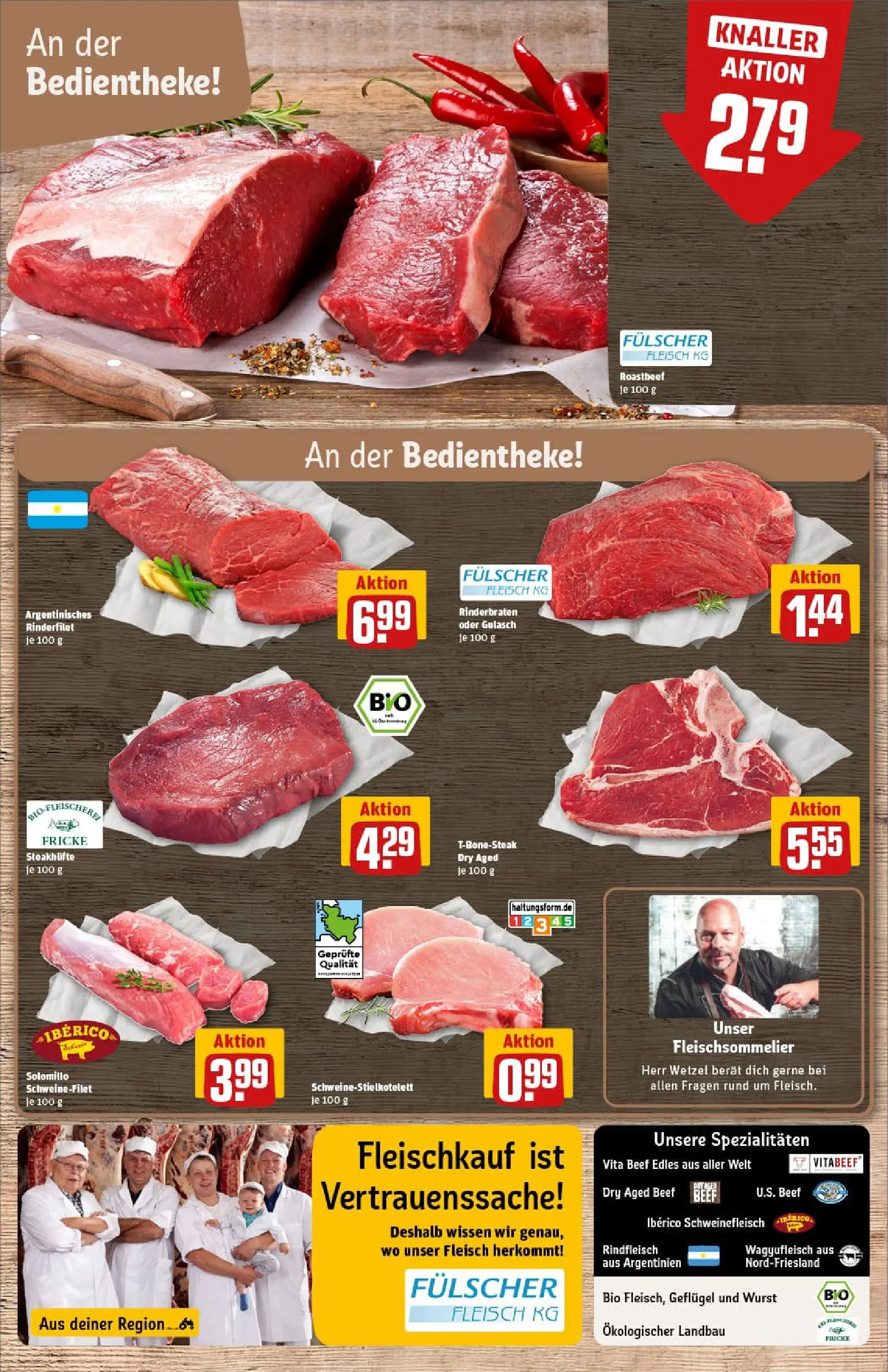 REWE Prospekt ab 02.11.2025 zum Blättern » Angebote | Seite: 8 | Produkte: Rinderfilet, Schweinefleisch, Rindfleisch, Fleisch