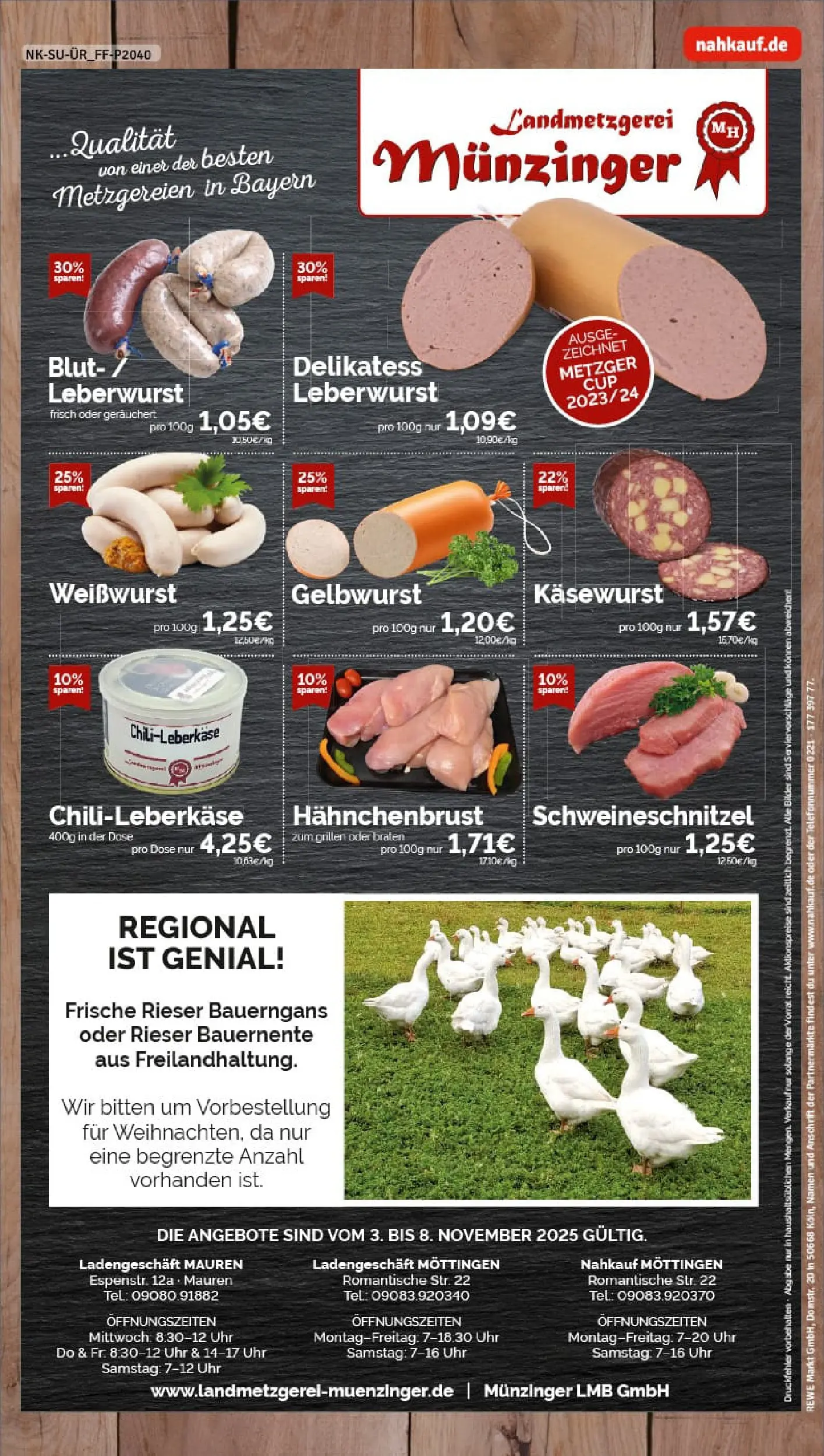REWE Prospekt ab 02.11.2025 zum Blättern » Angebote | Seite: 12 | Produkte: Weißwurst, Bilder, Uhr, Hahnchenbrust