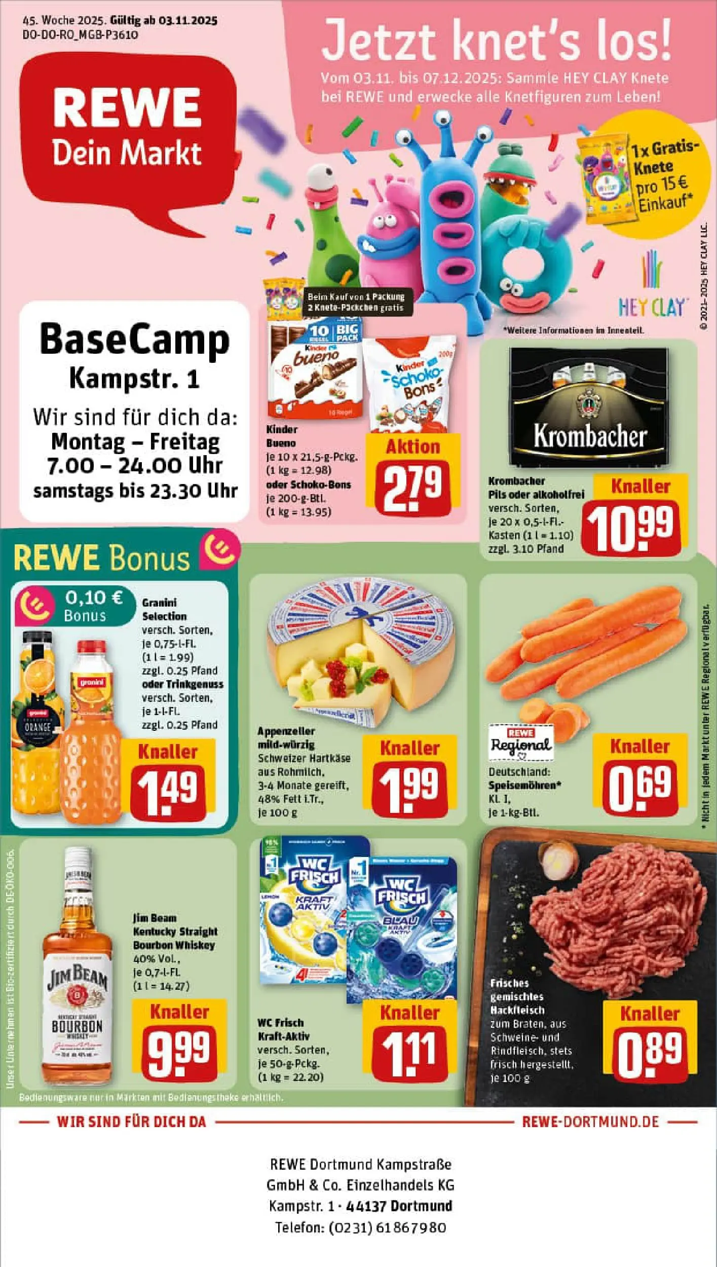 REWE Prospekt ab 02.11.2025 zum Blättern » Angebote | Seite: 1 | Produkte: Pils, Granini, Krombacher, Whiskey
