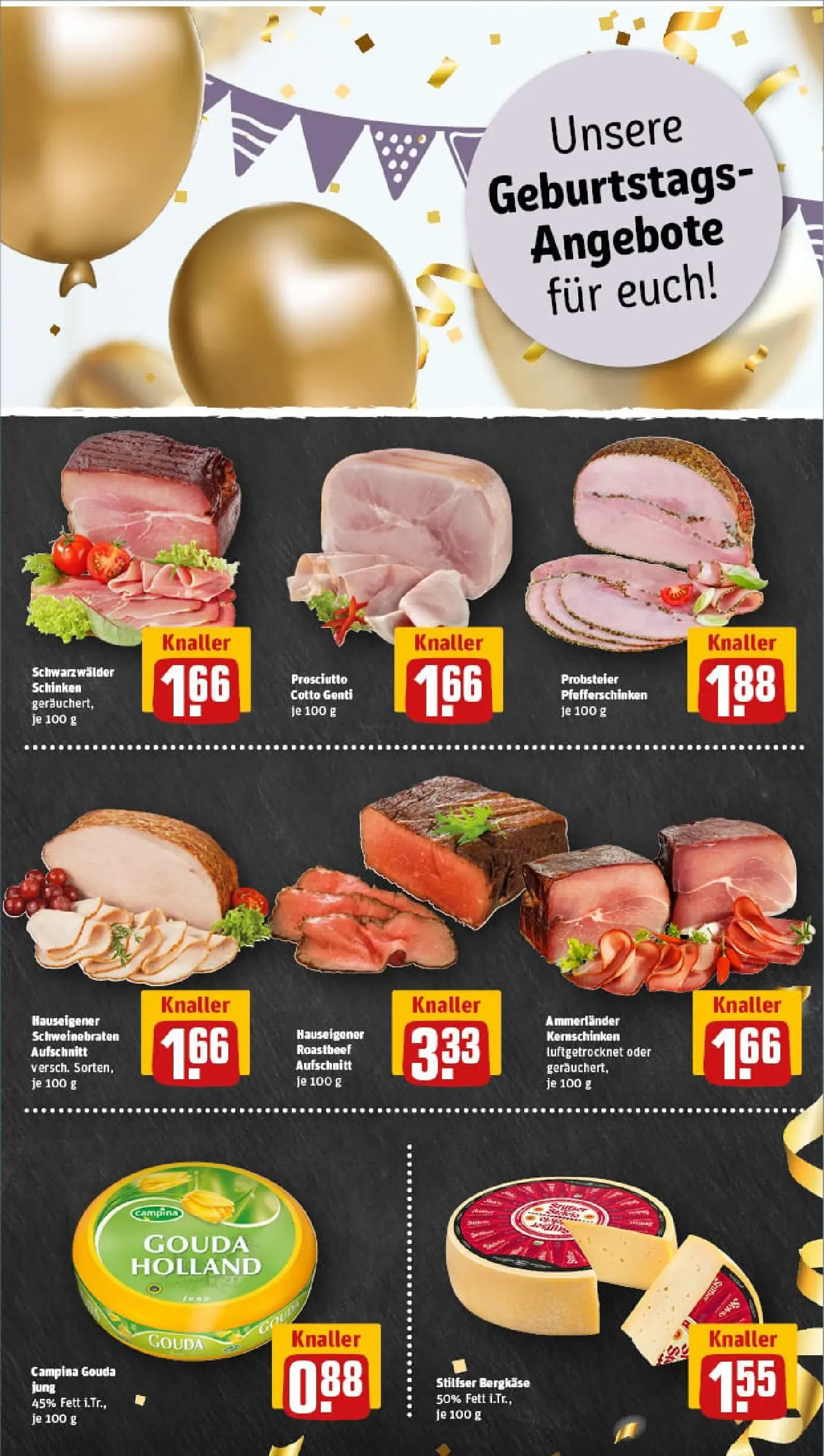 REWE Prospekt ab 02.11.2025 zum Blättern » Angebote | Seite: 3 | Produkte: Gouda, Roastbeef, Schinken