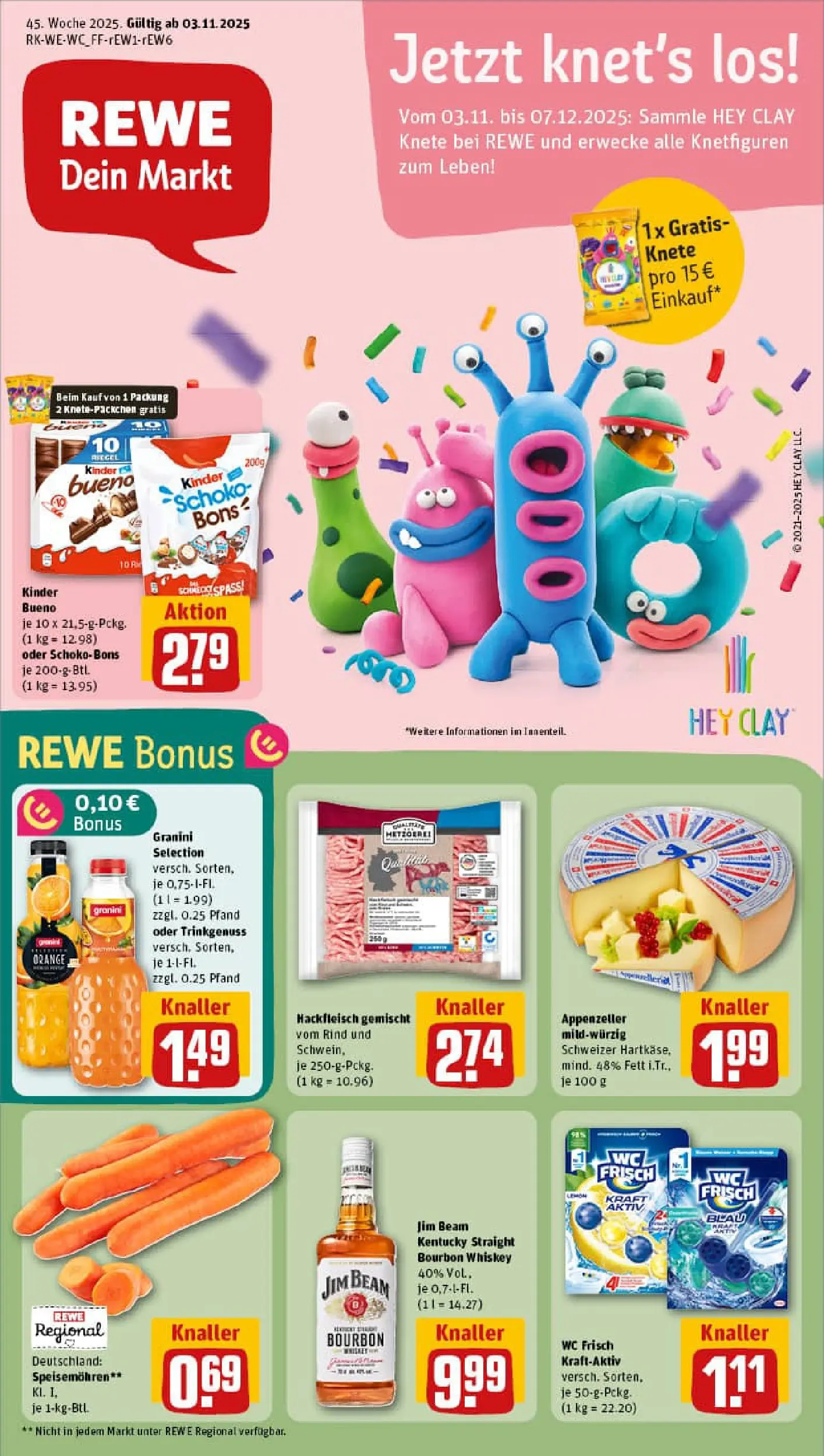 REWE Prospekt ab 03.11.2025 zum Blättern » Angebote | Seite: 1 | Produkte: Jim beam, Granini, Bourbon, Whiskey