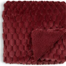 JYSK Pătură HVIDBLOMME 130x170 roșie