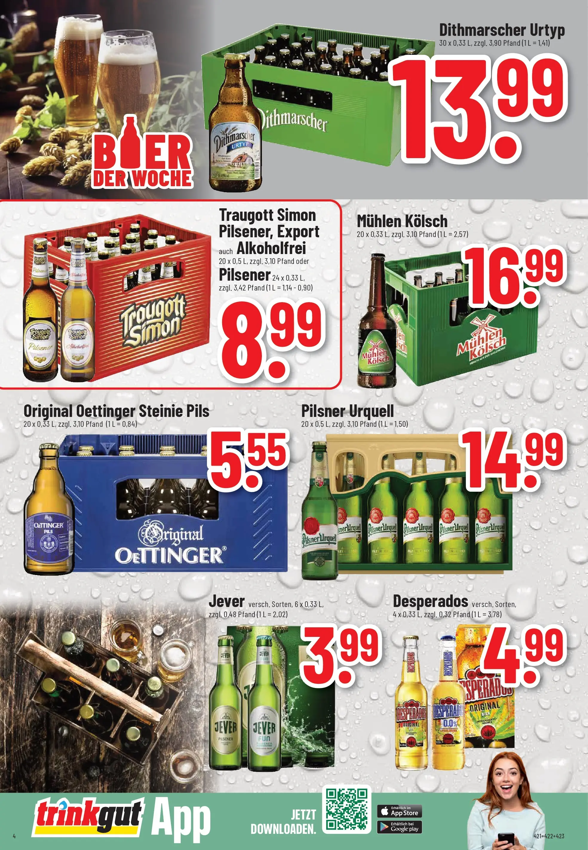 Trinkgut - trinkgut: Wochenangebote (ab 02.11.2025) » Angebote online | Seite: 4 | Produkte: Oettinger, Pilsner urquell, Jever, Desperados