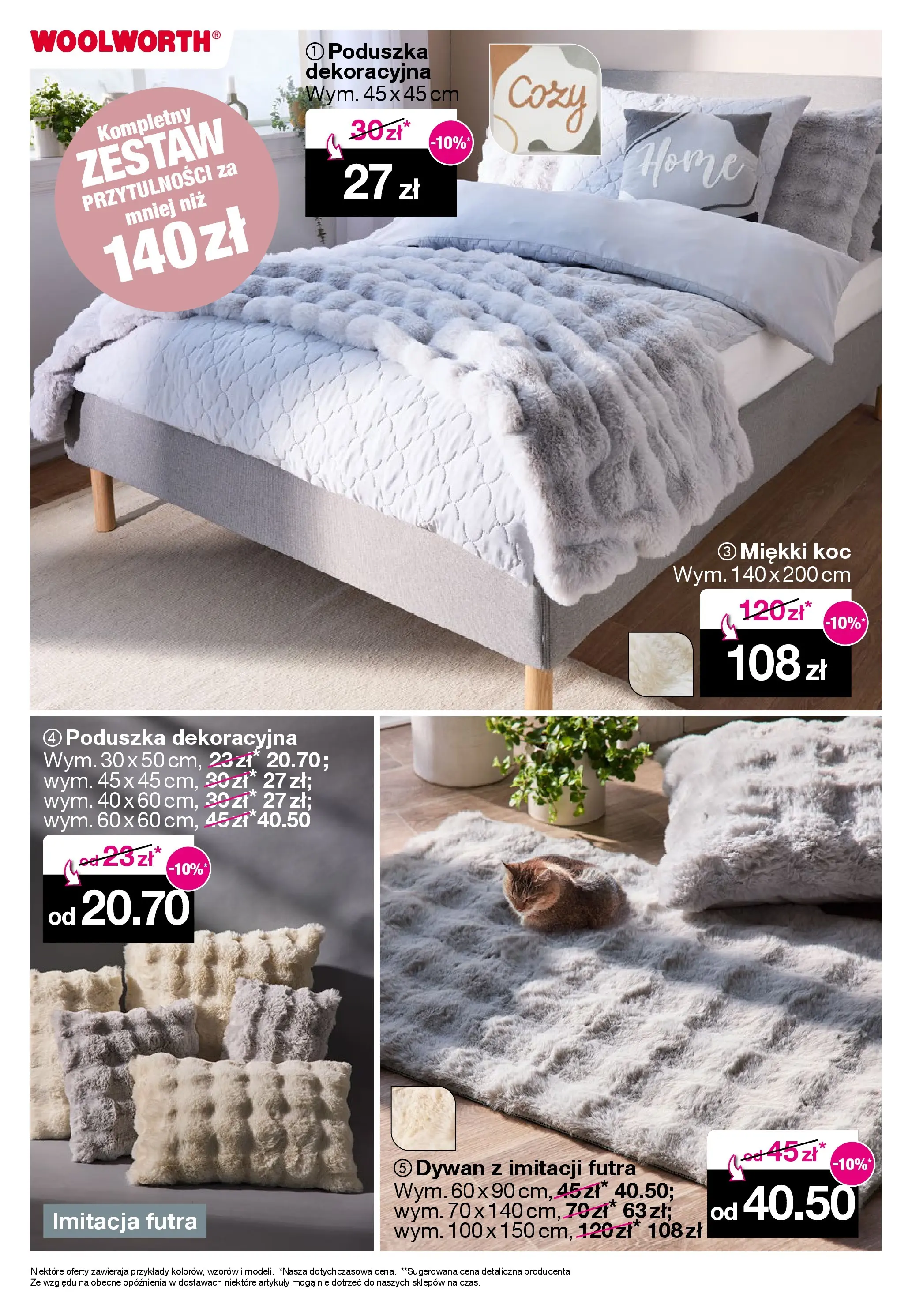 Woolworth - Woolworth: Cotygodniowe oferty od (30.10.2025 - 10.11.2025) | Strona: 13 | Produkty: Poduszka, Koc, Dywan