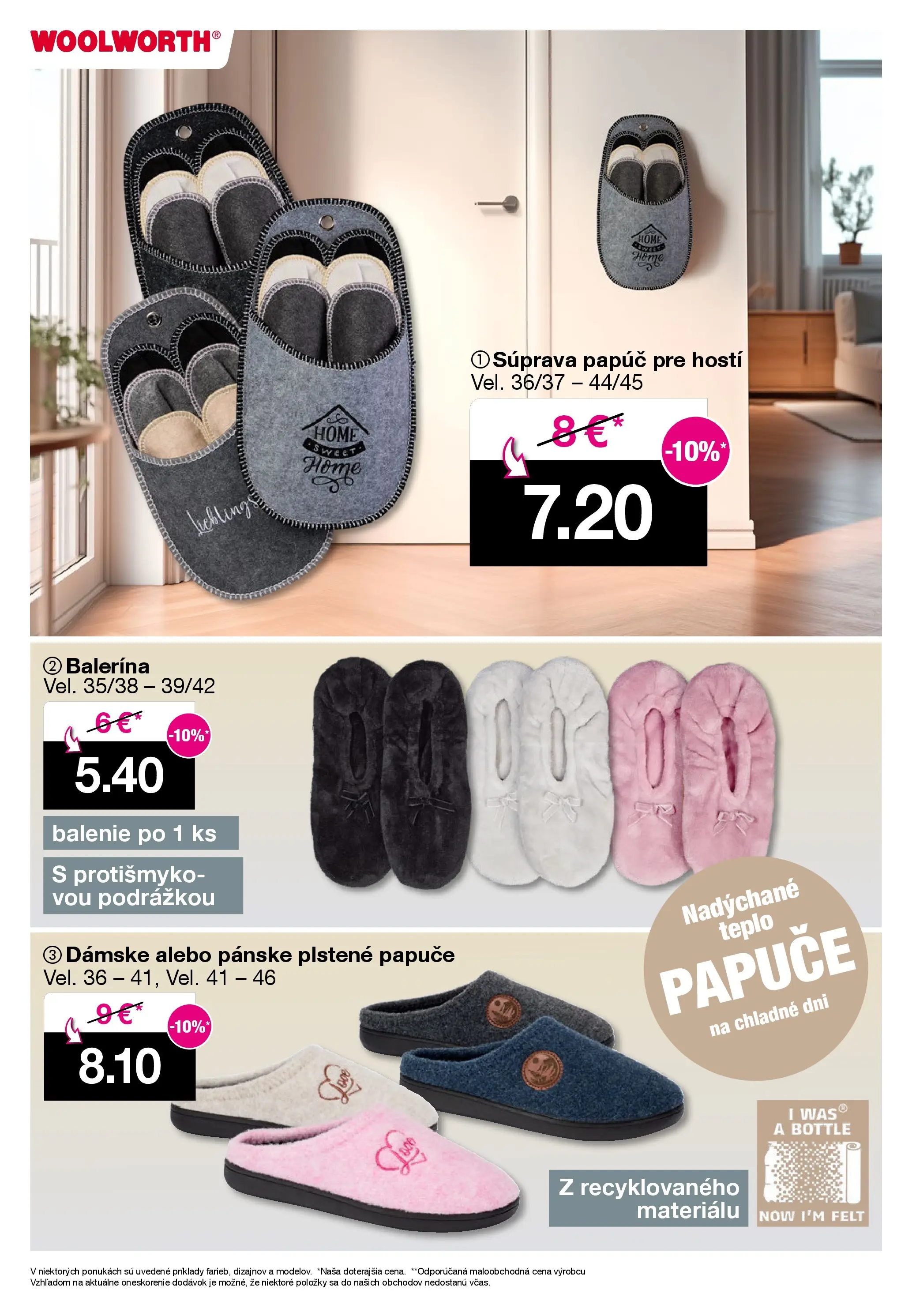 Woolworth leták od 31.10.2025 » aktuálna akcia | Strana: 7 | Produkty: Papuče