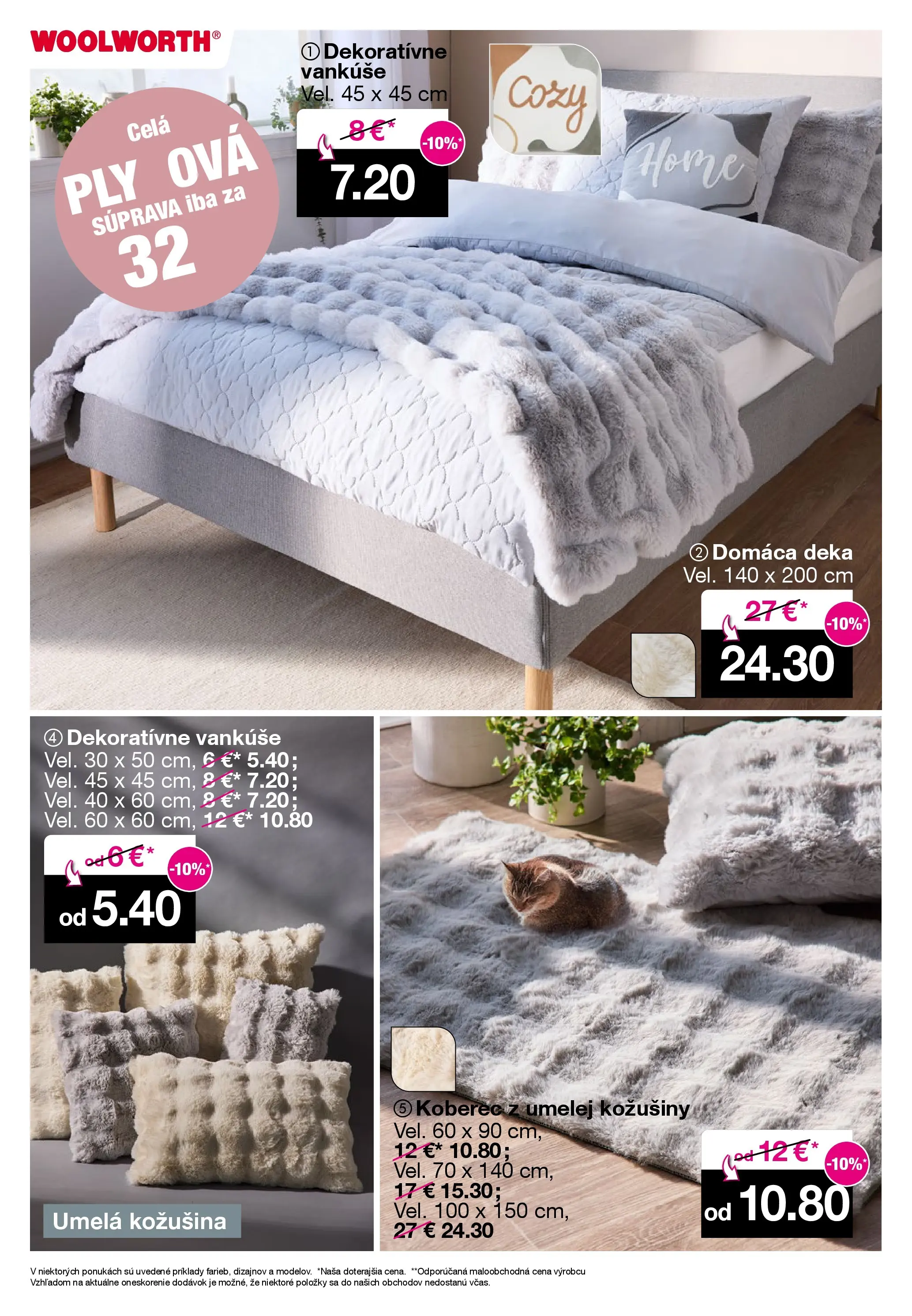 Woolworth leták od 31.10.2025 » aktuálna akcia | Strana: 13 | Produkty: Vankúše, Koberec