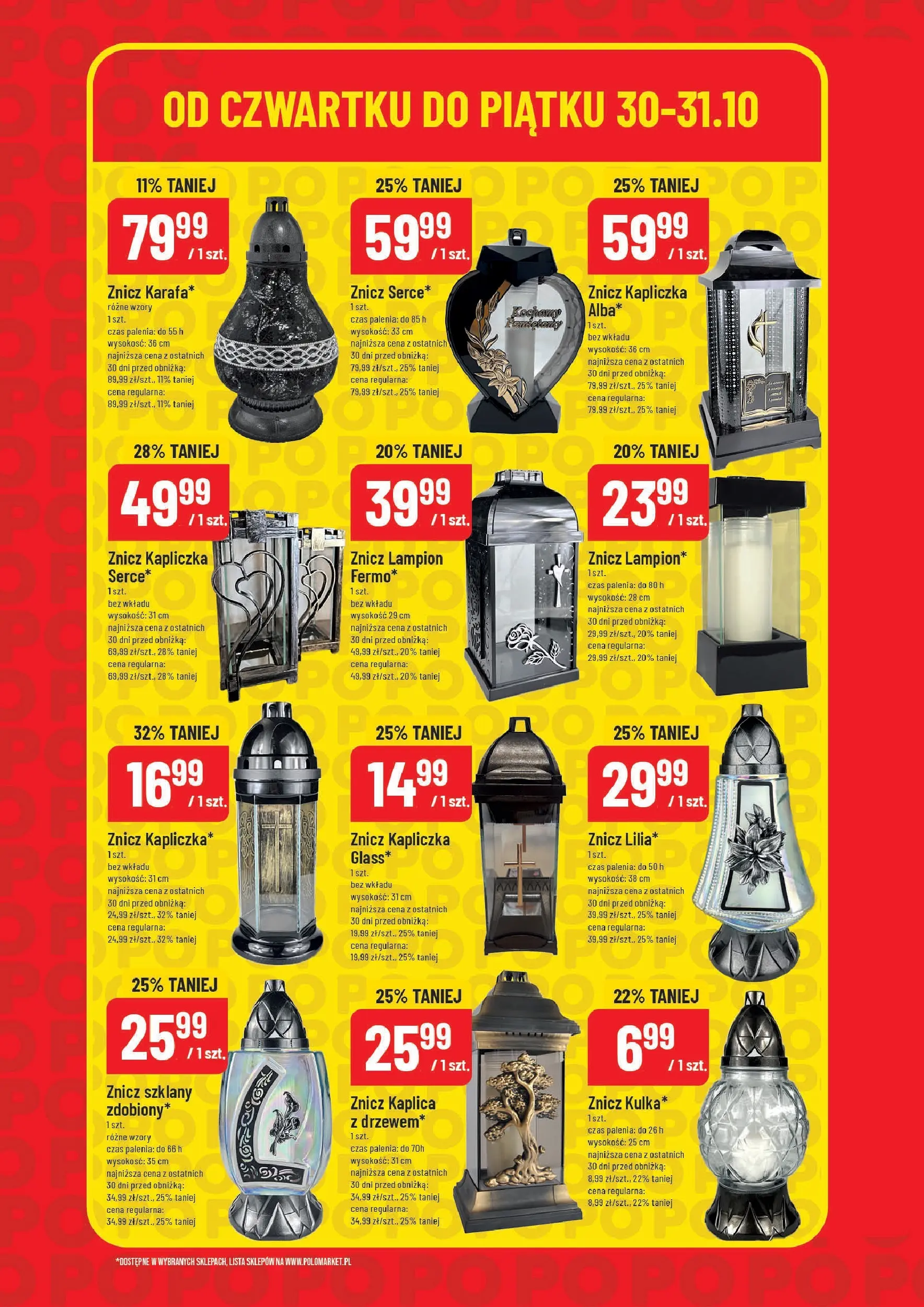 Nowa POLOmarket gazetka od jutra 30.10.2025 (PDF) | Strona: 7 | Produkty: Znicz kapliczka