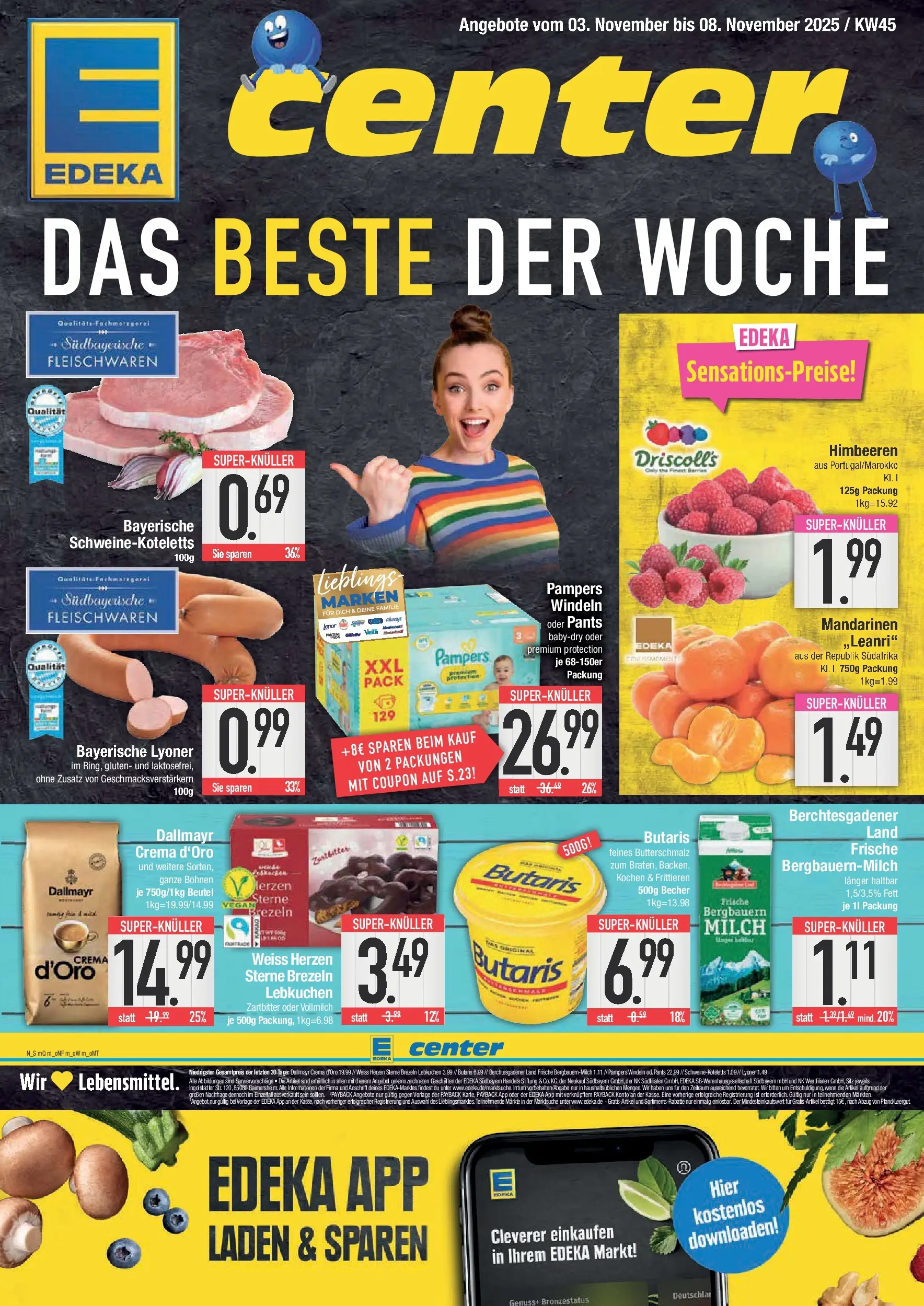 Edeka prospekt Deggendorf	 (ab 02.11.2025) » Angebote Online | Seite: 1 | Produkte: Himbeeren, Milch, Butter, Mandarinen