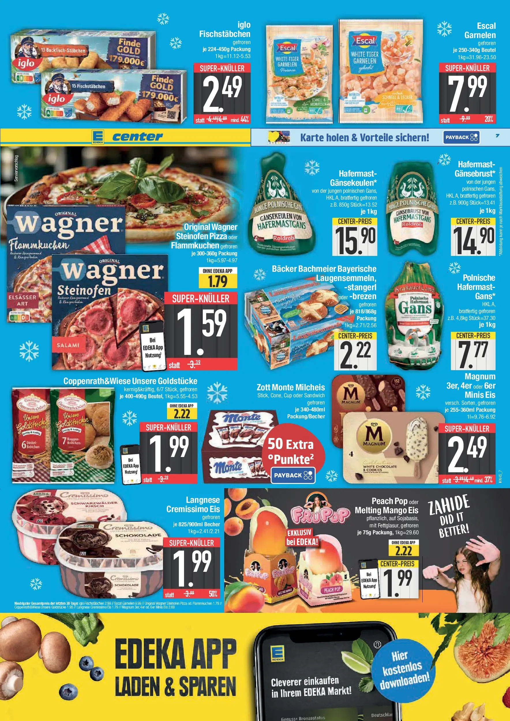 Edeka prospekt Deggendorf	 (ab 02.11.2025) » Angebote Online | Seite: 7 | Produkte: Langnese cremissimo, Garnelen, Fischstabchen, Eis