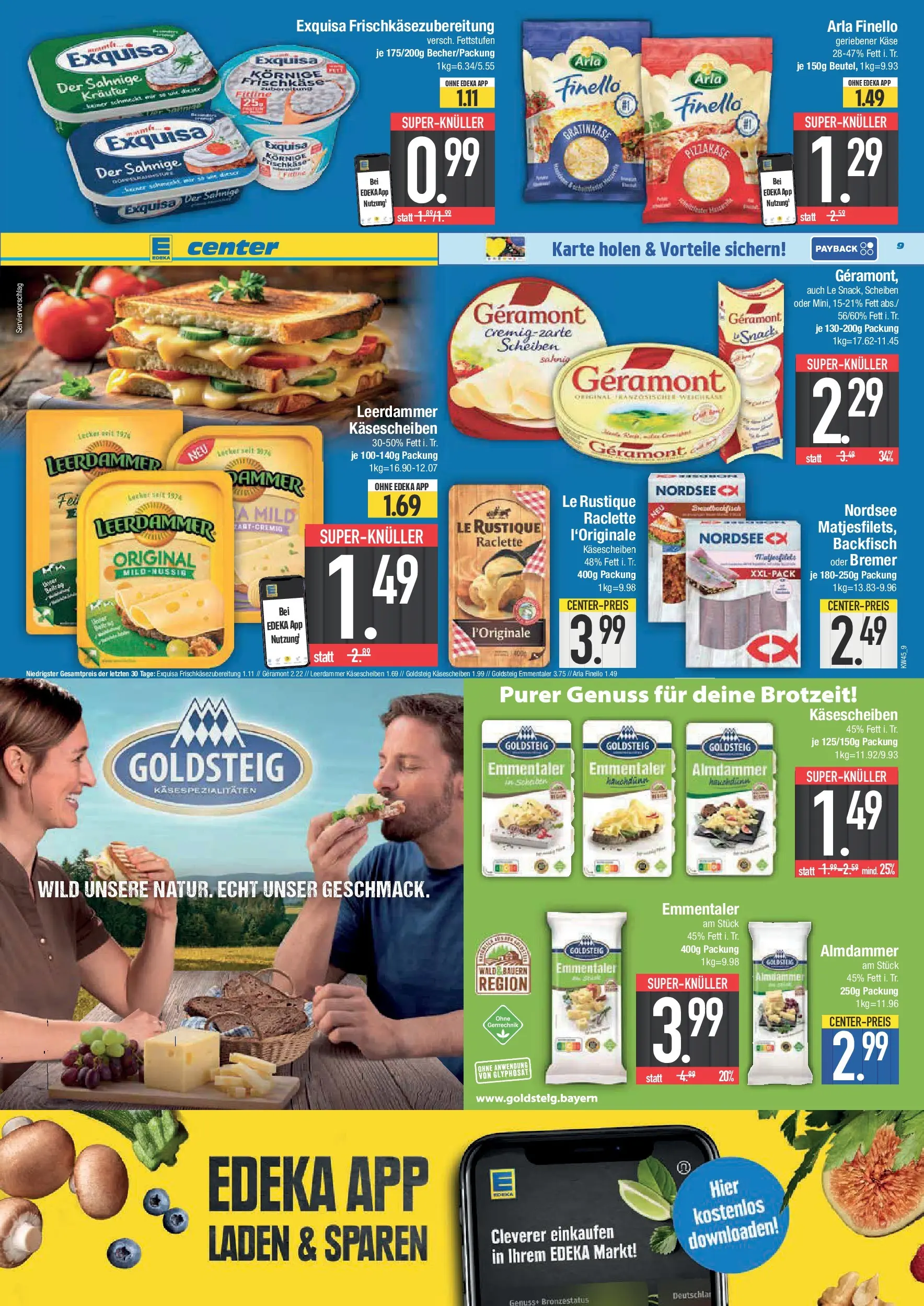 Edeka prospekt Deggendorf	 (ab 02.11.2025) » Angebote Online | Seite: 9 | Produkte: Geramont, Käse, Exquisa, Frischkase