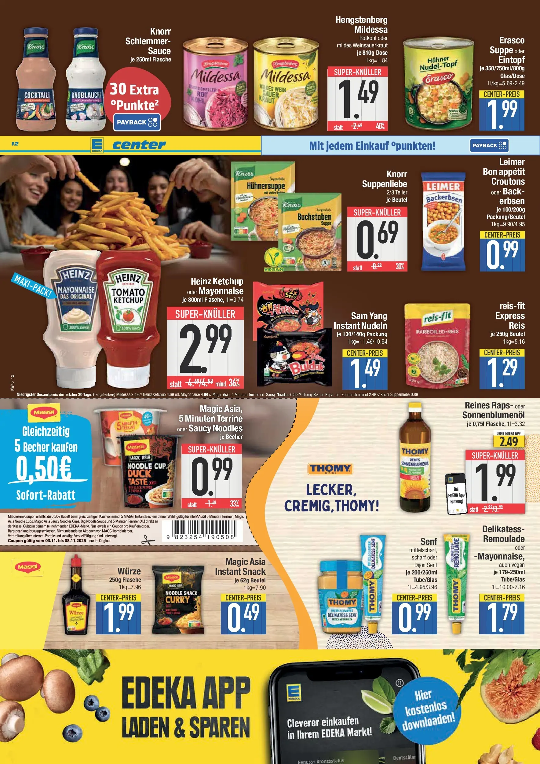 Edeka prospekt Deggendorf	 (ab 02.11.2025) » Angebote Online | Seite: 12 | Produkte: Maggi, Sonnenblumenol, Nudeln, Erbsen