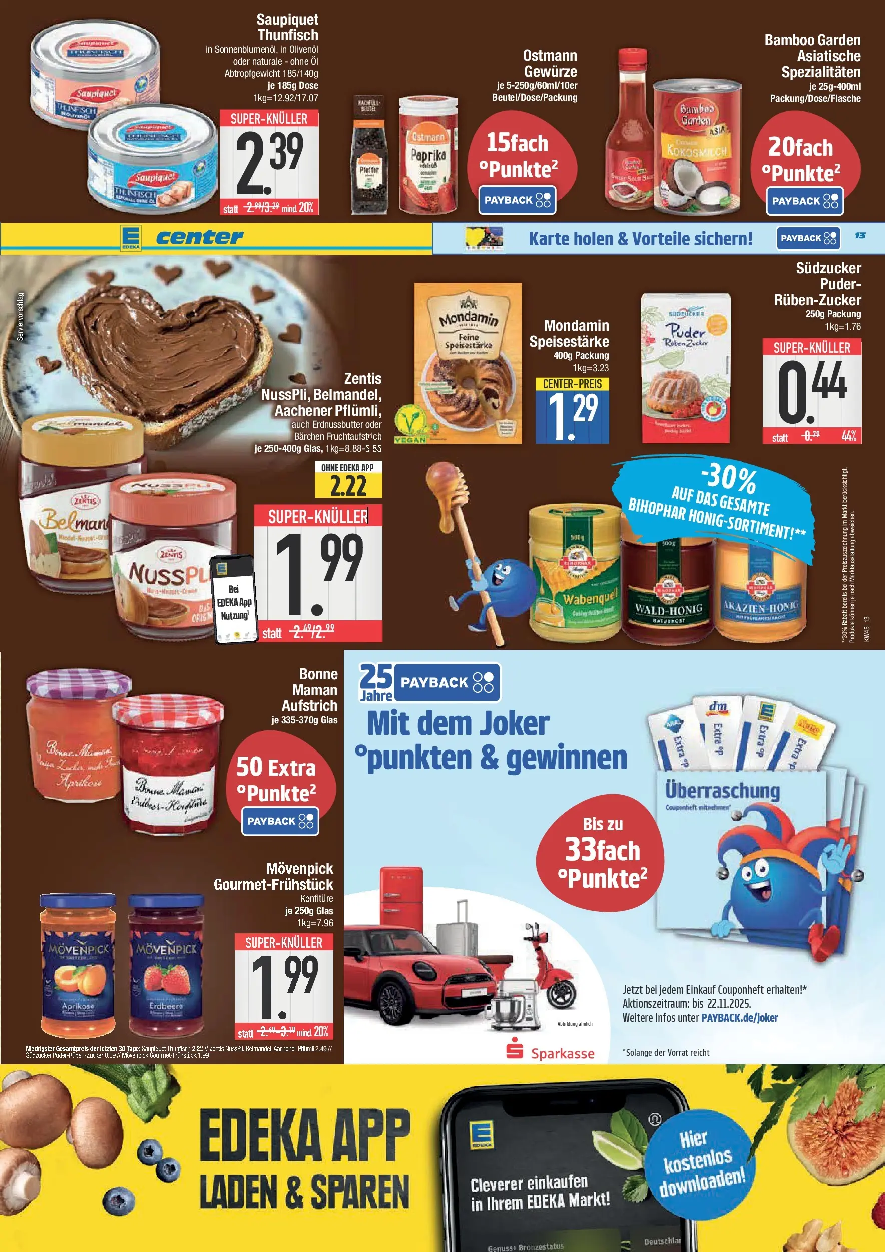 Edeka prospekt Deggendorf	 (ab 02.11.2025) » Angebote Online | Seite: 13 | Produkte: Thunfisch, Olivenol, Gewürze, Zucker