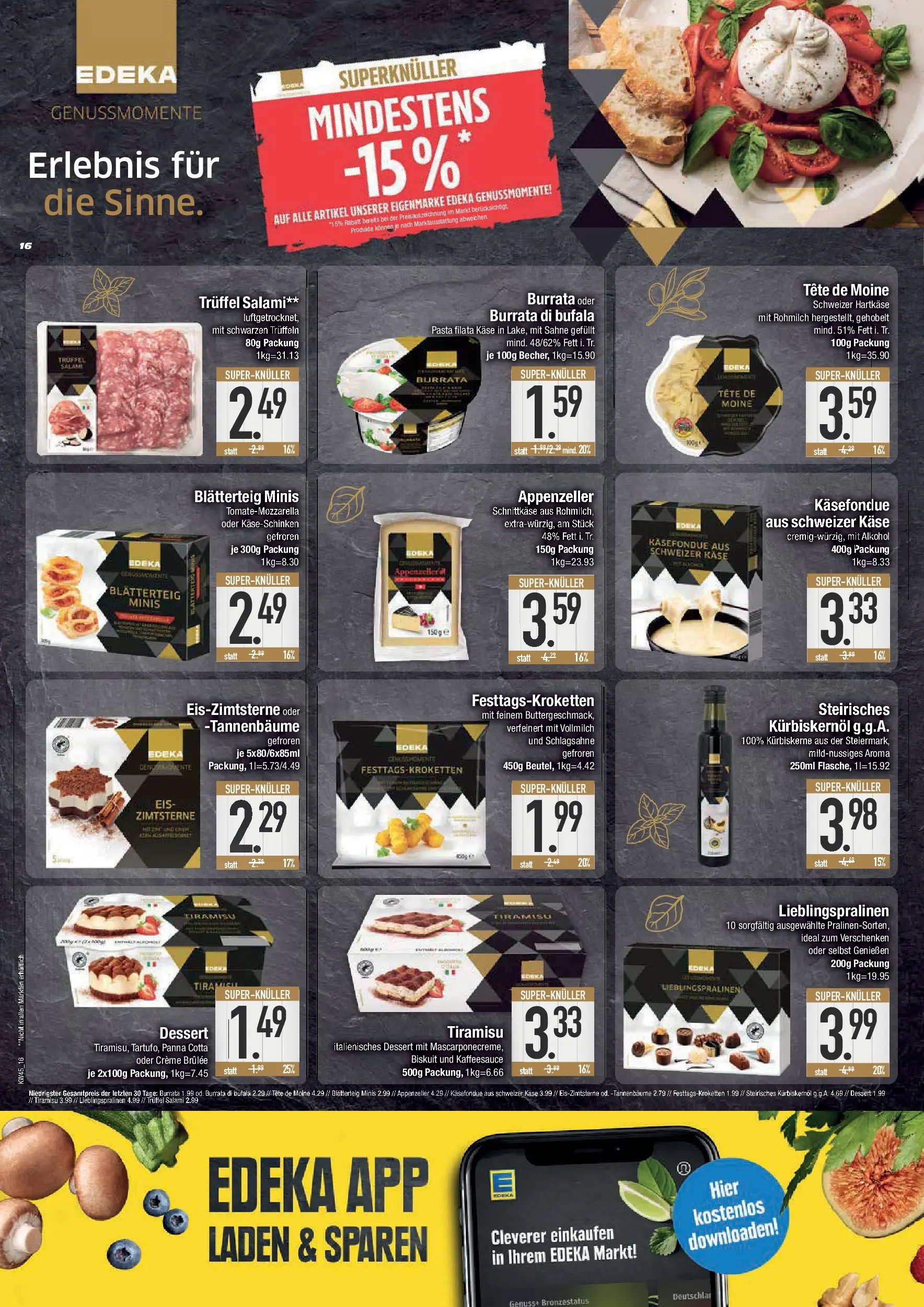 Edeka prospekt Deggendorf	 (ab 02.11.2025) » Angebote Online | Seite: 16 | Produkte: Schlagsahne, Burrata, Sahne, Eis