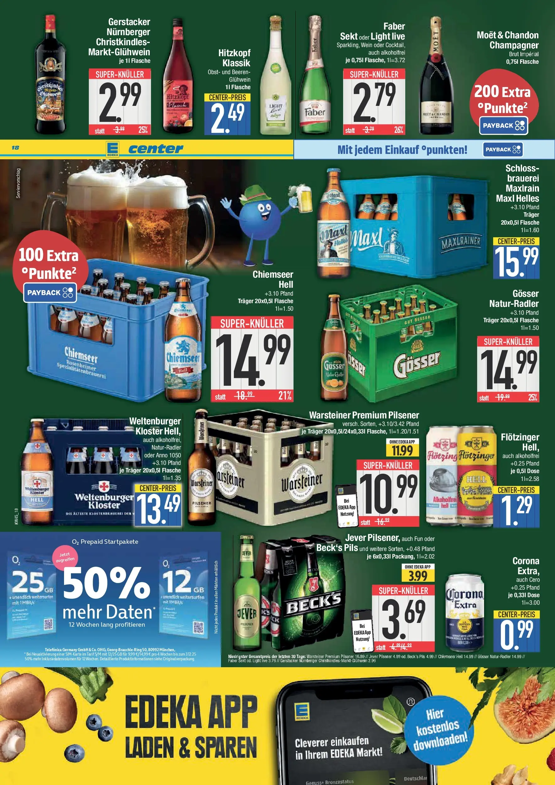 Edeka prospekt Deggendorf	 (ab 02.11.2025) » Angebote Online | Seite: 18 | Produkte: Pils, Obst, Warsteiner, Wein