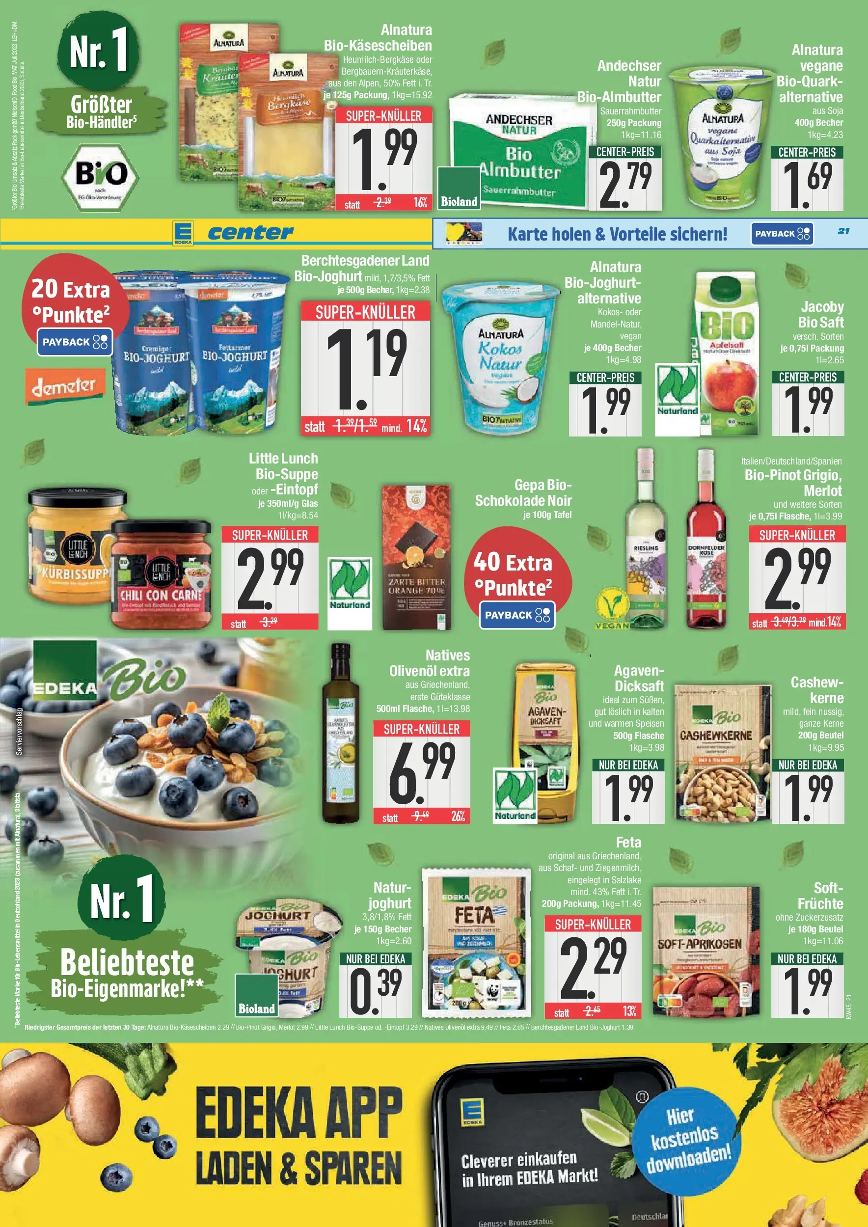 Edeka prospekt Deggendorf	 (ab 02.11.2025) » Angebote Online | Seite: 21 | Produkte: Feta, Butter, Joghurt, Olivenol