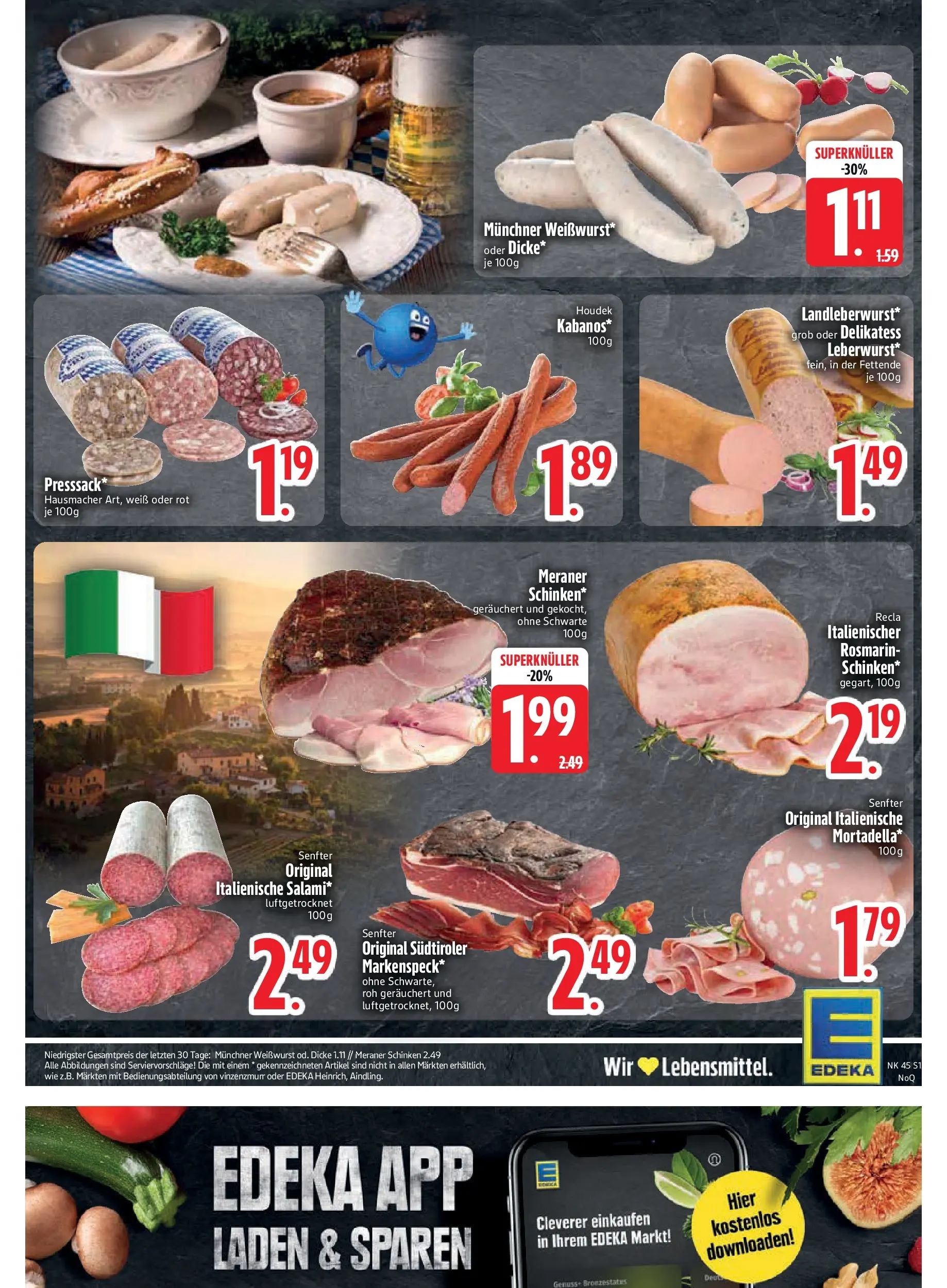 Edeka prospekt Altmannstein	 (ab 02.11.2025) » Angebote Online | Seite: 15 | Produkte: Weißwurst, Salami, Schinken