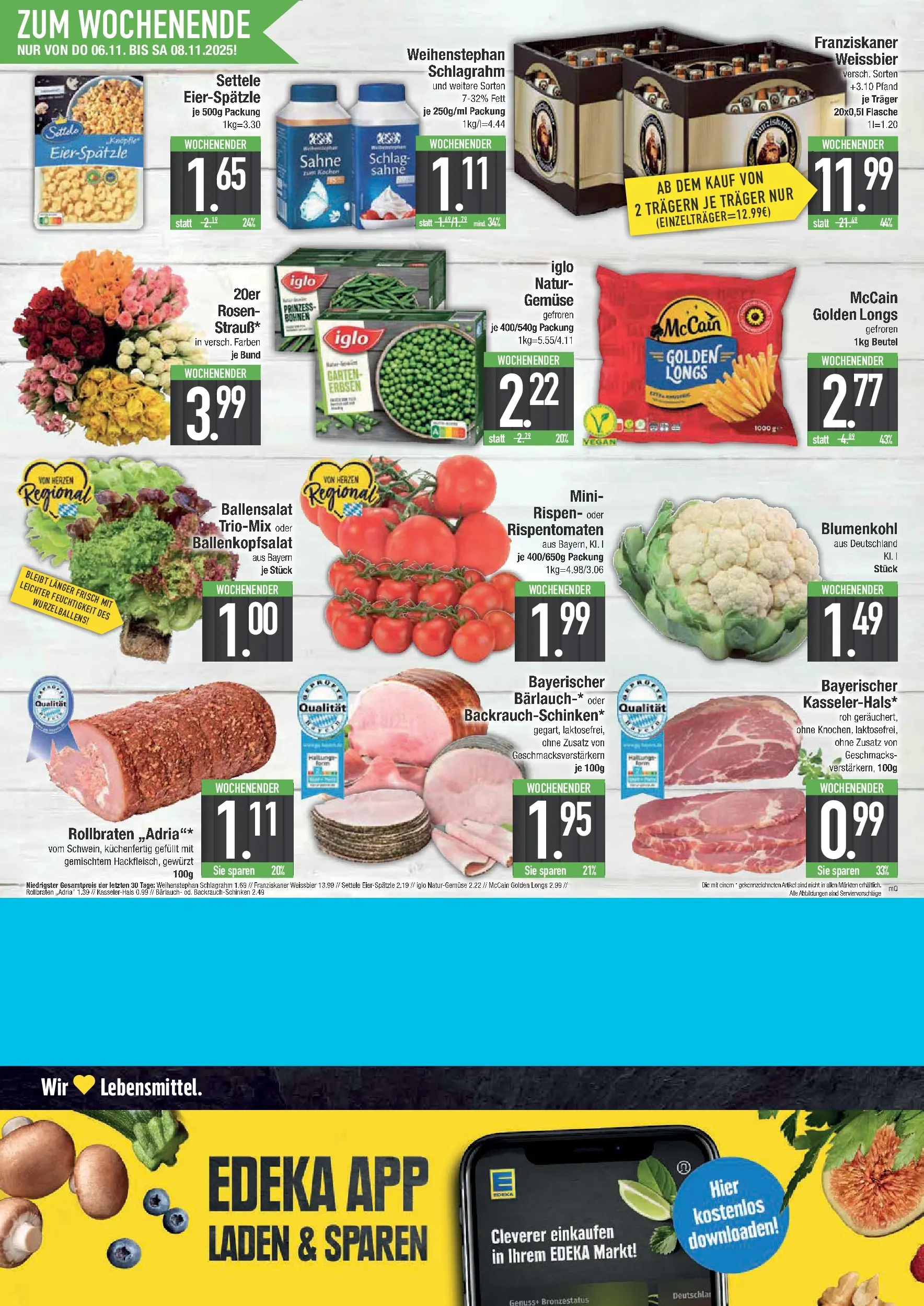 Edeka prospekt Krumbach	 (ab 02.11.2025) » Angebote Online | Seite: 28 | Produkte: Weißbier, McCain, Blumenkohl, Sahne