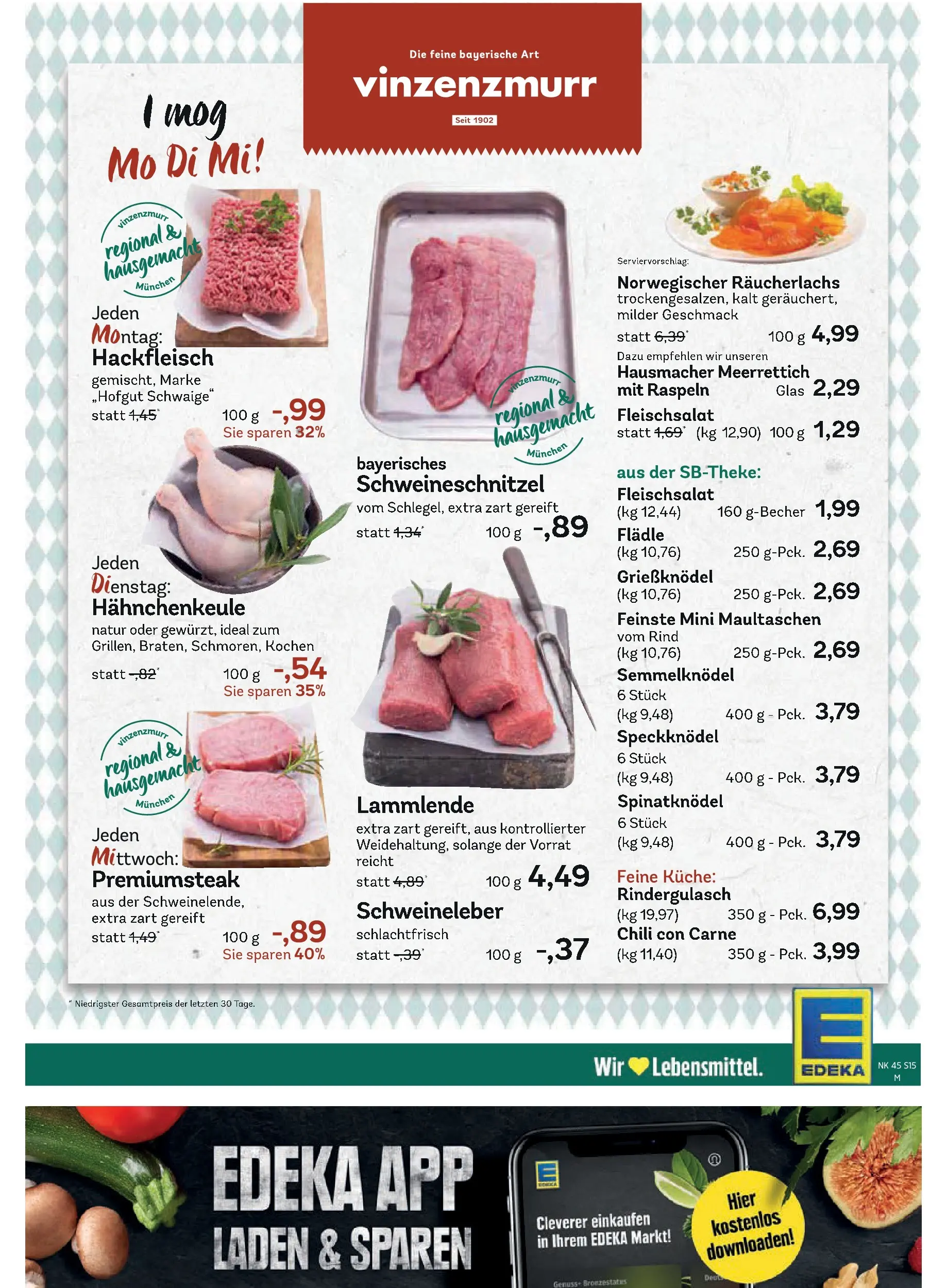 Edeka prospekt Haar	 (ab 02.11.2025) » Angebote Online | Seite: 15 | Produkte: Rindergulasch, Küche, Schnitzel, Hackfleisch