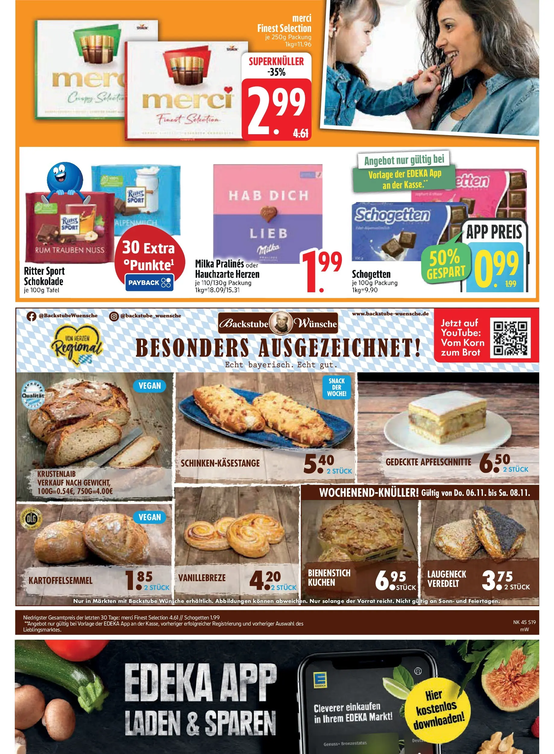 Edeka prospekt Asbach-Bäumenheim	 (ab 02.11.2025) » Angebote Online | Seite: 19 | Produkte: Merci, Trauben, Schokolade, Ritter sport