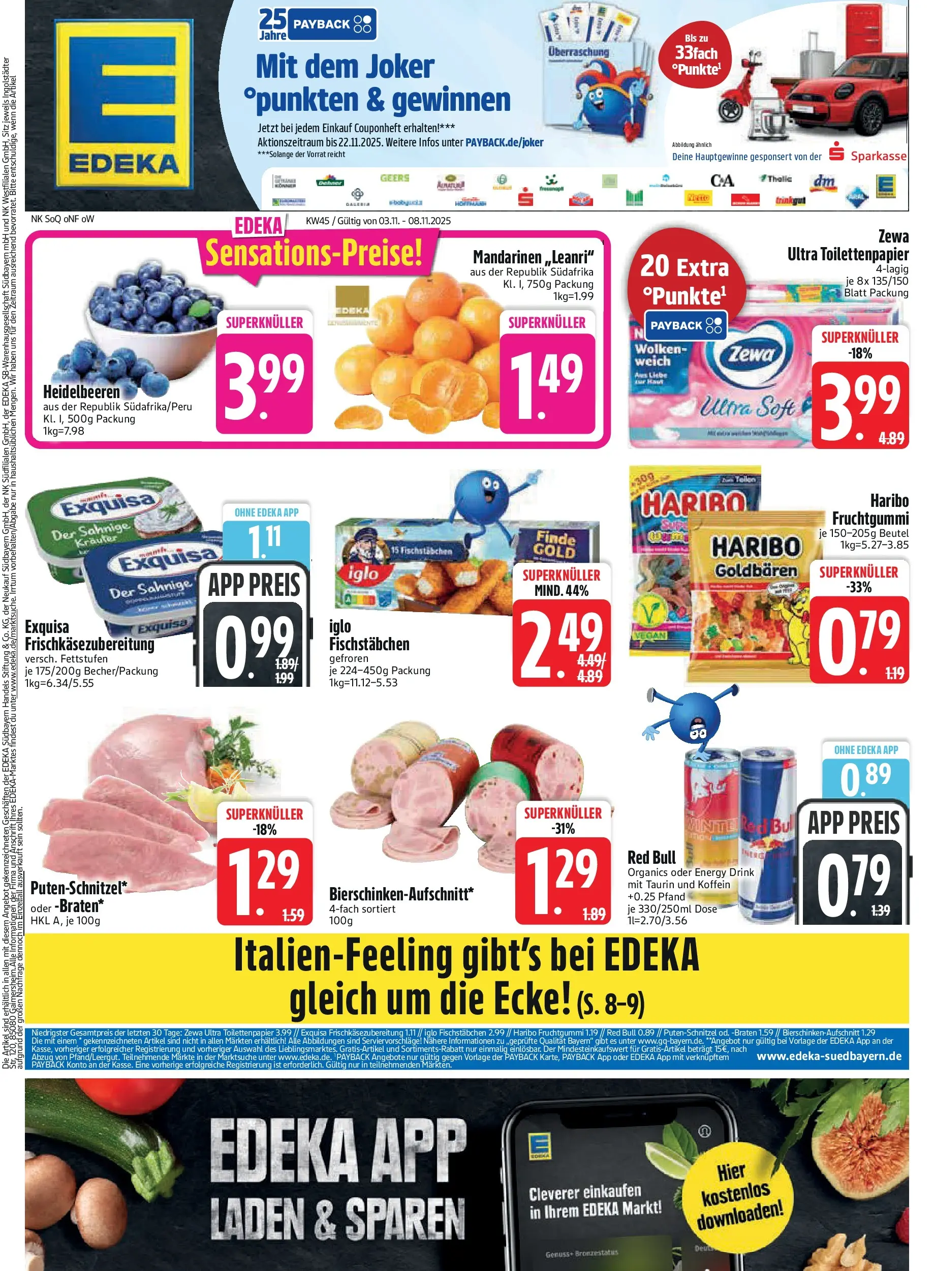 Edeka prospekt Vilgertshofen-Issing	 (ab 02.11.2025) » Angebote Online | Seite: 1 | Produkte: Heidelbeeren, Exquisa, Putenschnitzel, Toilettenpapier