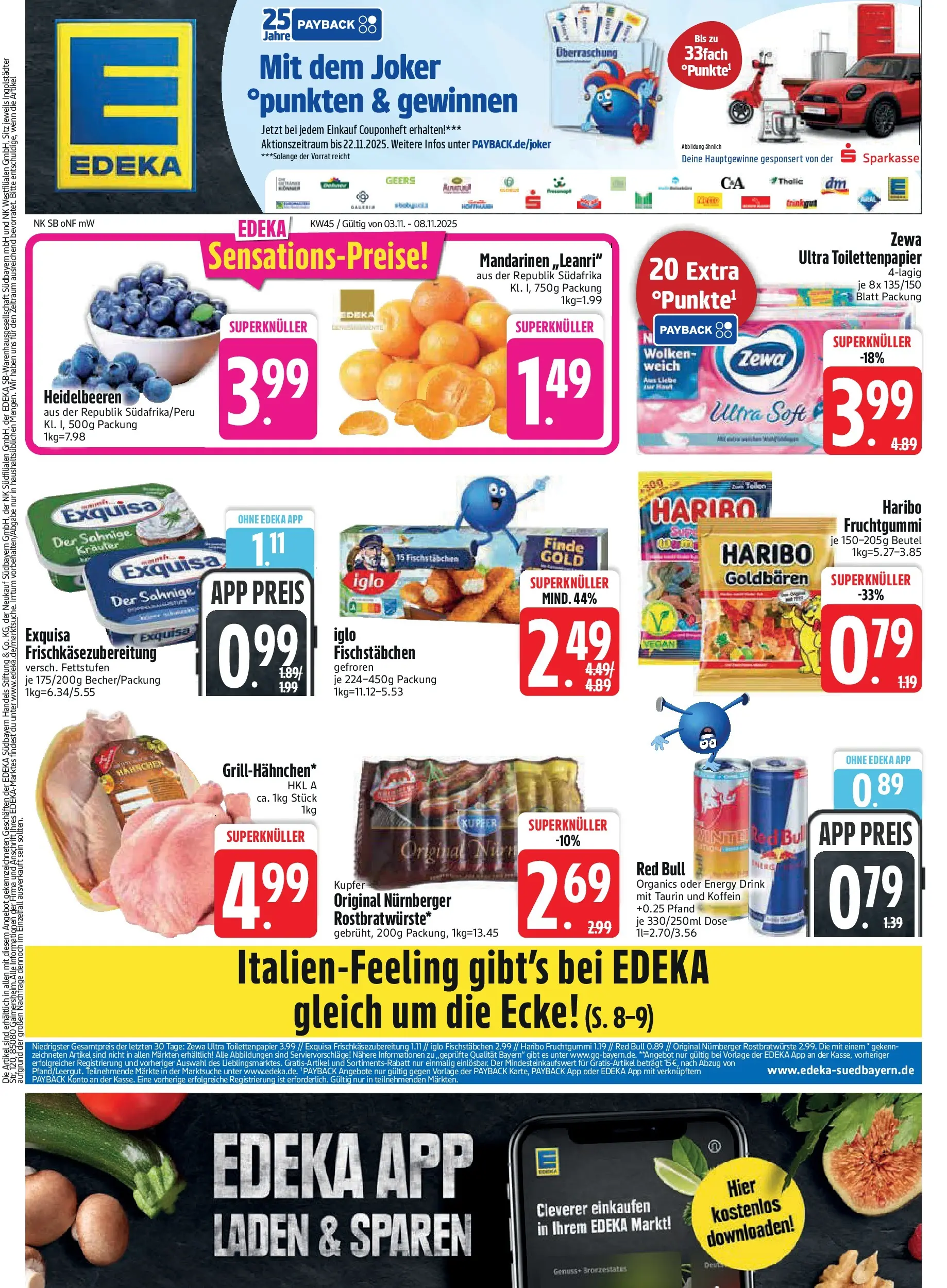Edeka prospekt Bodenwöhr	 (ab 03.11.2025) » Angebote Online | Seite: 1 | Produkte: Red bull, Haribo, Mandarinen, Heidelbeeren