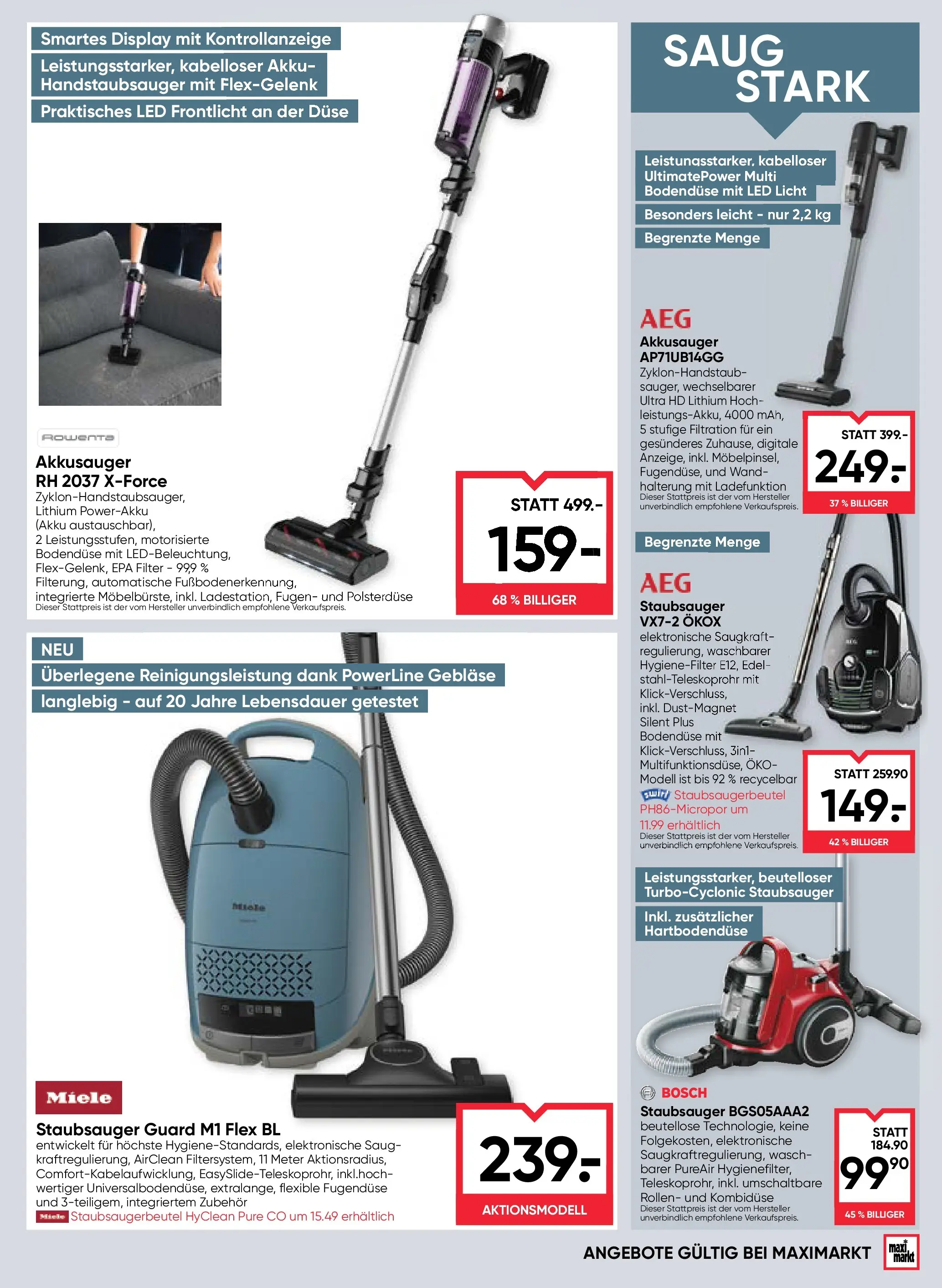 Maximarkt Vöcklabruck, Wels von 06.11.2025 - Aktuelle Angebote | Seite: 25 | Produkte: Staubsauger