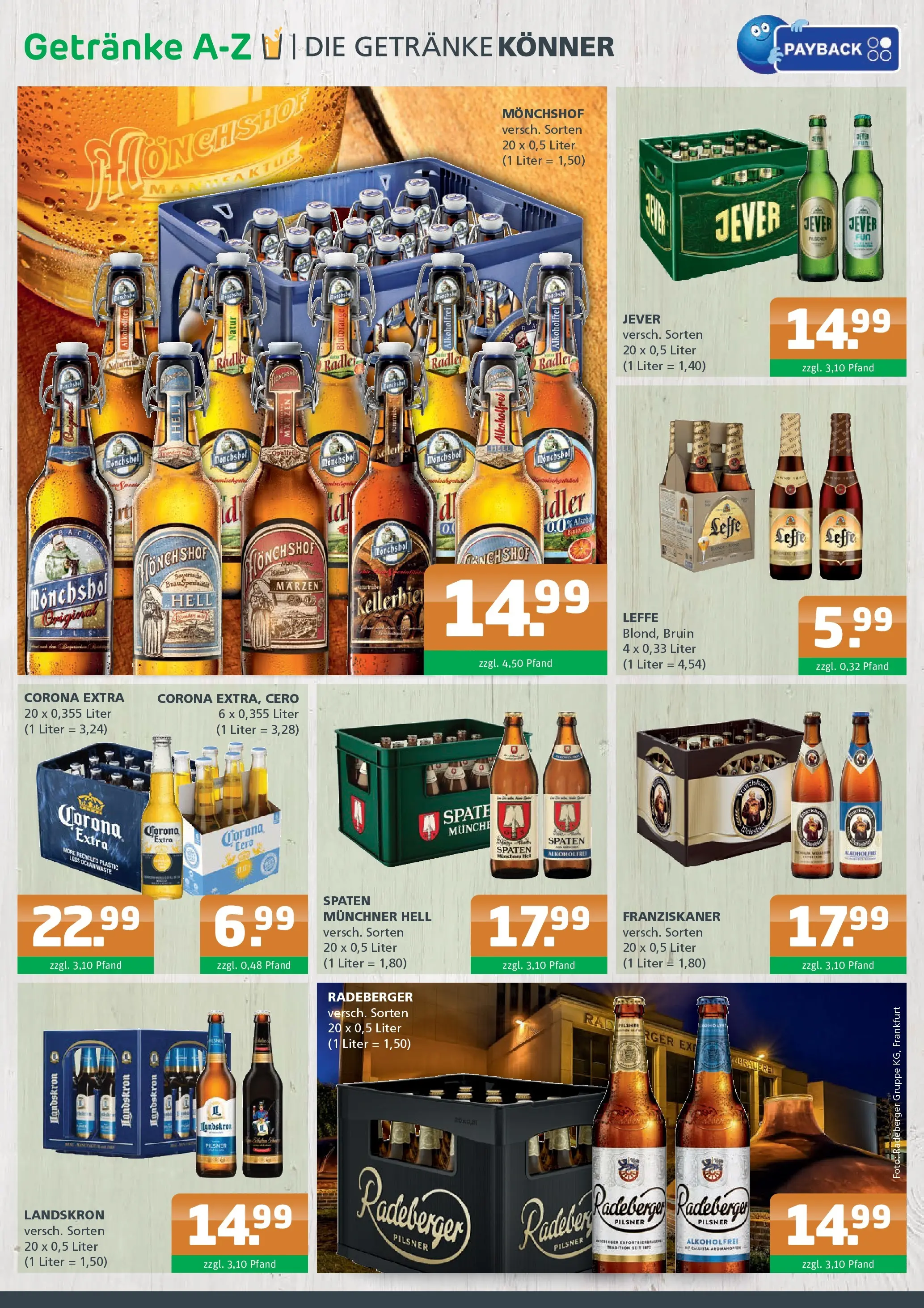 Entdecke - Getränke A-Z: Getränkeangebote (ab 02.11.2025) zum Blättern | Seite: 2 | Produkte: Franziskaner, Radler, Jever, Radeberger pilsner